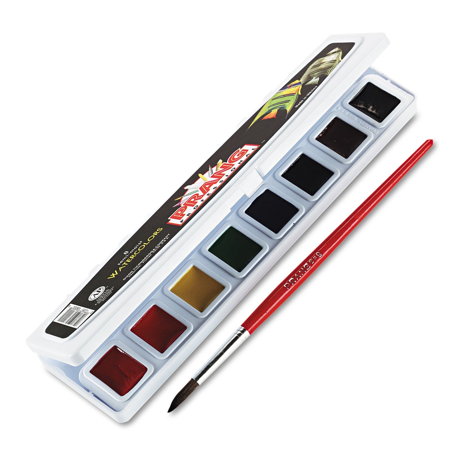 Professional Watercolors, 8 Assorted Colors, Rectangular Pan Palette Tray -