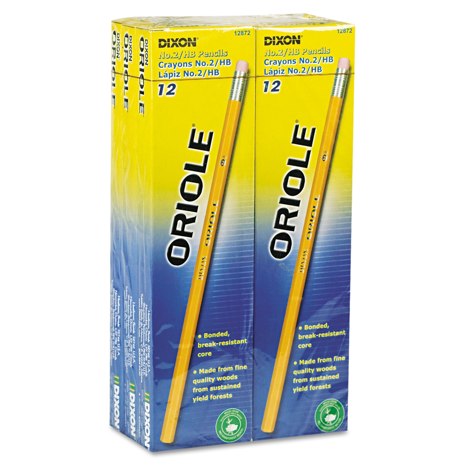 Oriole Pencil Value Pack, HB (#2), Black Lead, Yellow Barrel, 72/Pack -