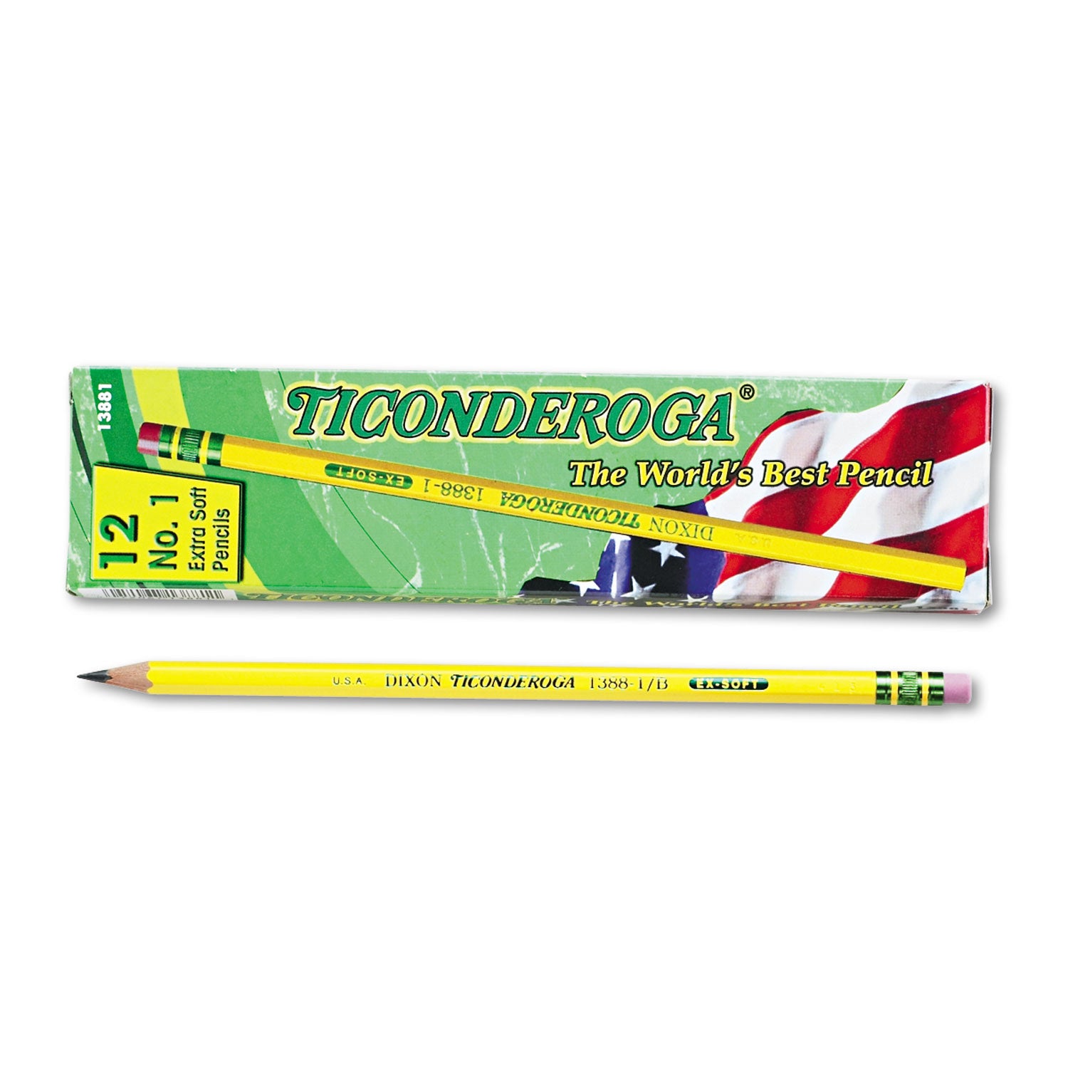 Pencils, B (#1), Black Lead, Yellow Barrel, Dozen -