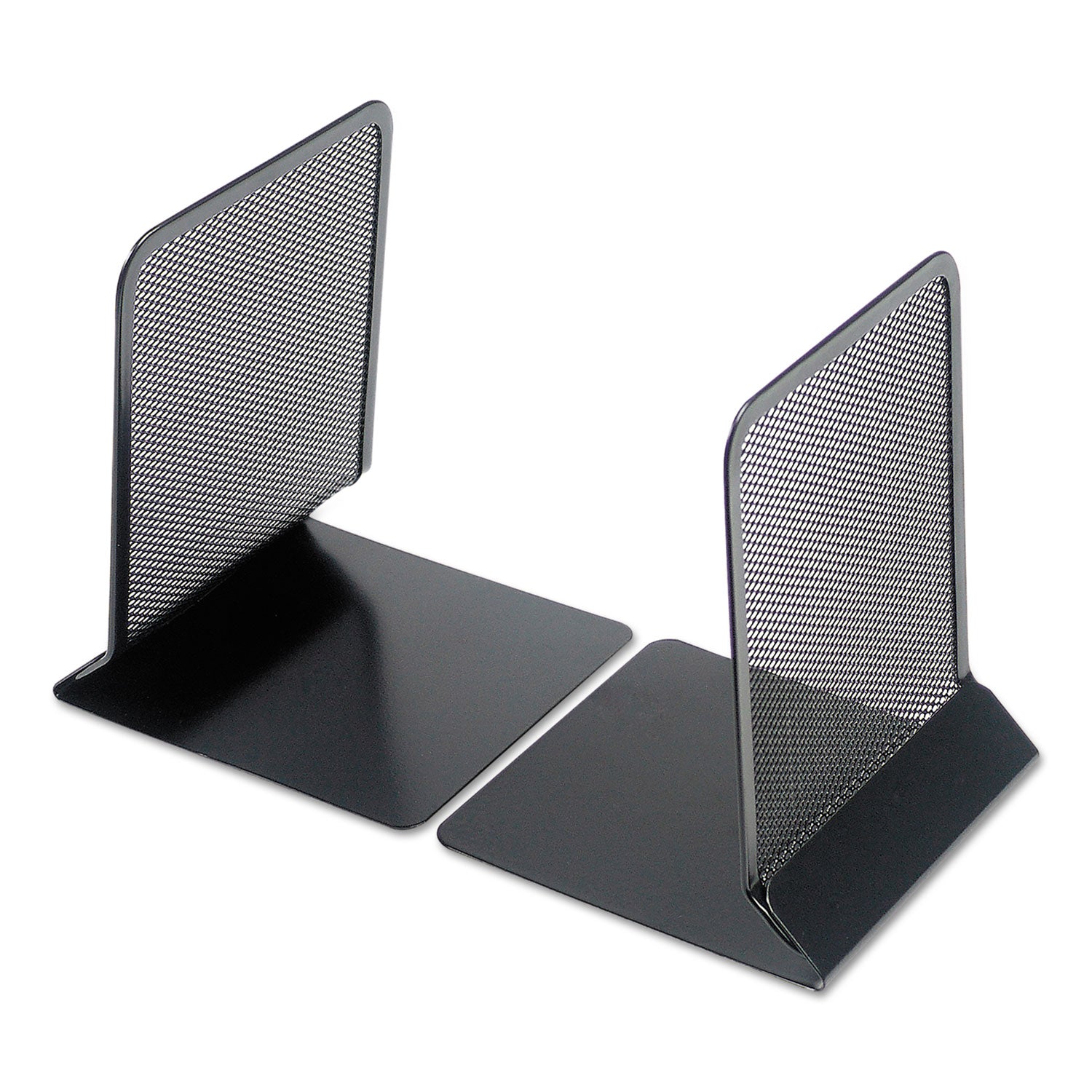 metal-mesh-bookends-nonskid-538-x-538-x-675-black-1-pair_unv20025 - 1