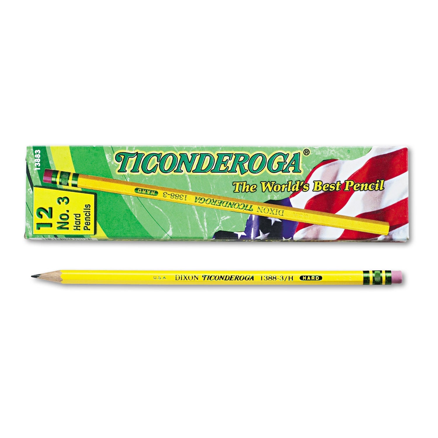 Pencils, H (#3), Black Lead, Yellow Barrel, Dozen -