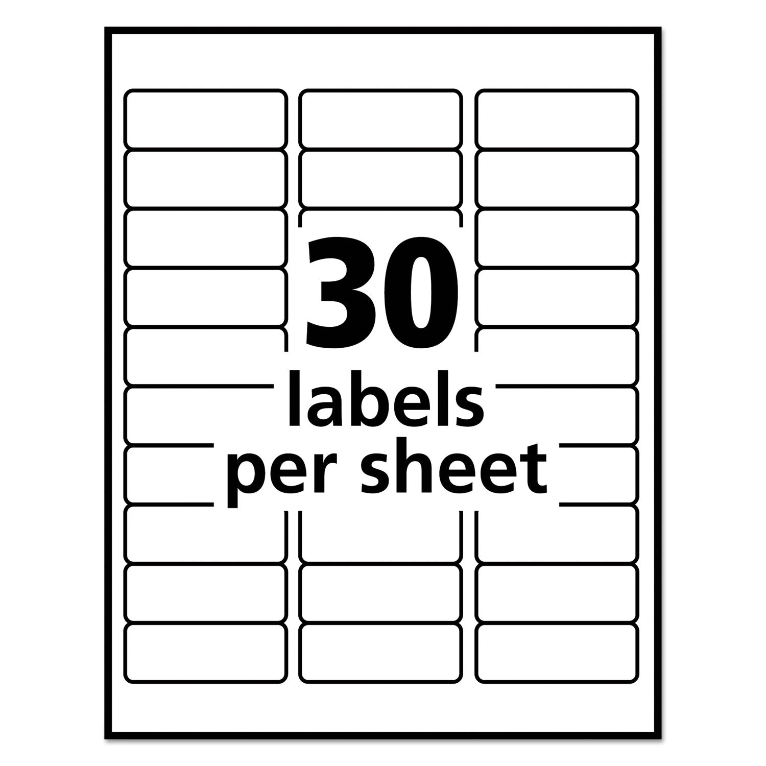 EcoFriendly Mailing Labels, Inkjet/Laser Printers, 1 x 2.63, White, 30/Sheet, 100 Sheets/Pack -