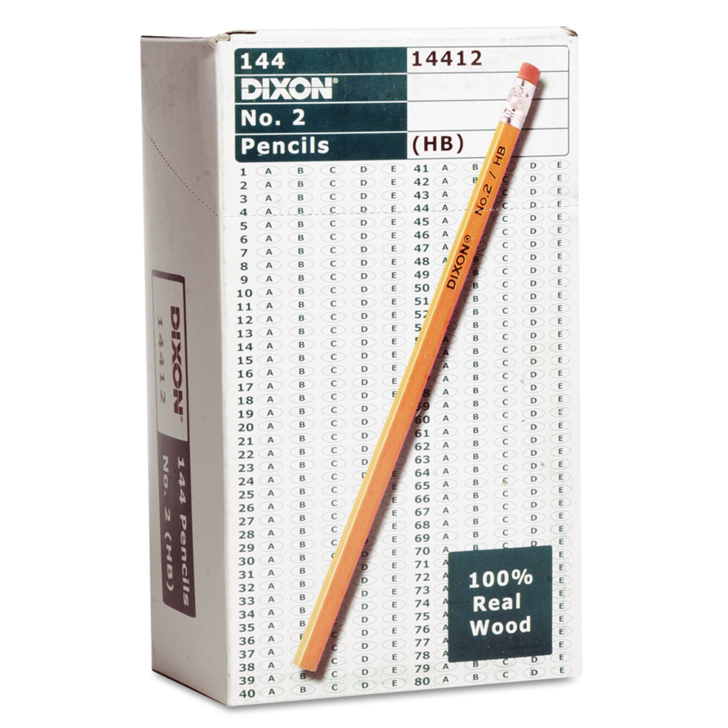 No. 2 Pencil Value Pack, HB (#2), Black Lead, Yellow Barrel, 144/Box -