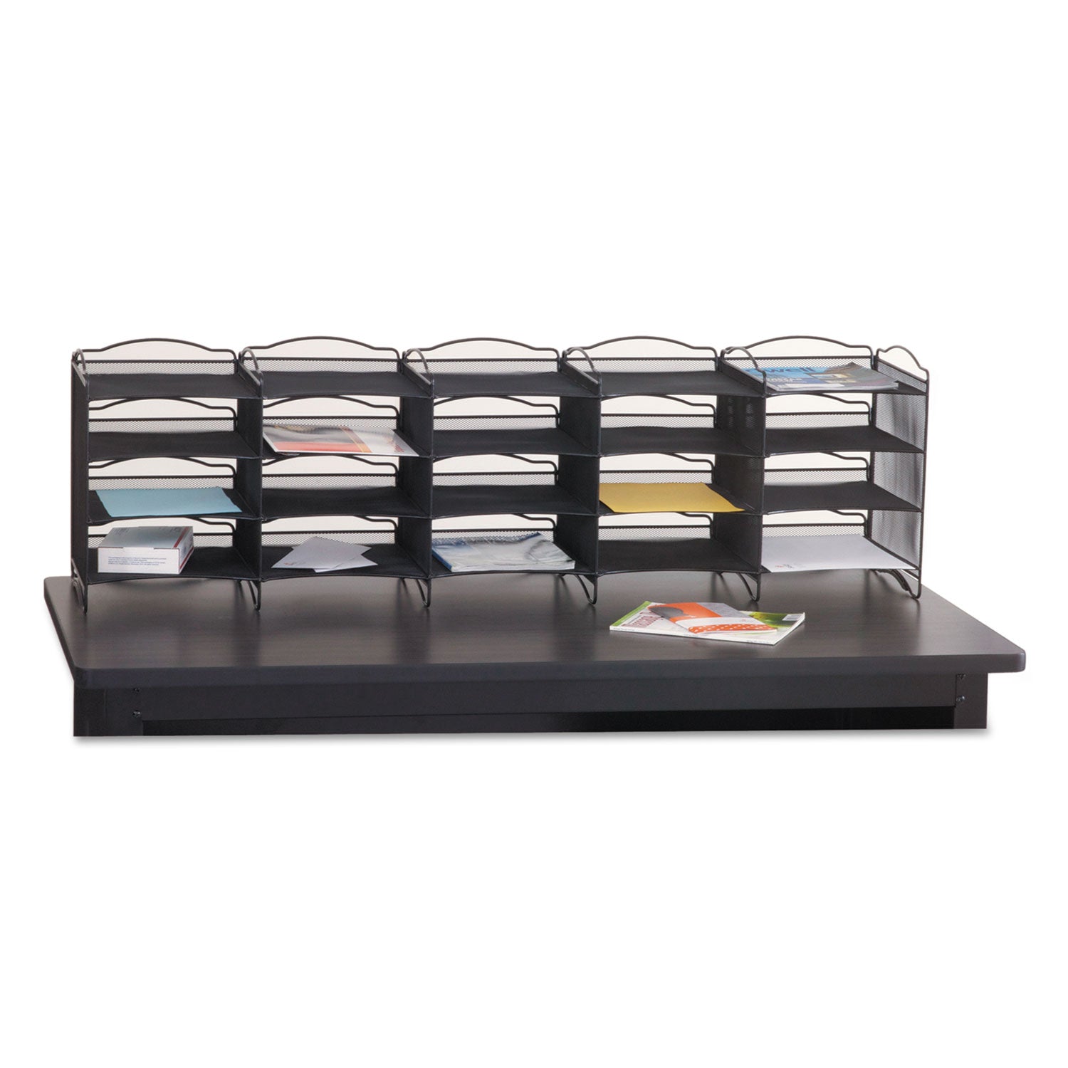 onyx-mesh-literature-sorter-20-compartments-19-x-1525-x-59-black_saf7770bl - 1