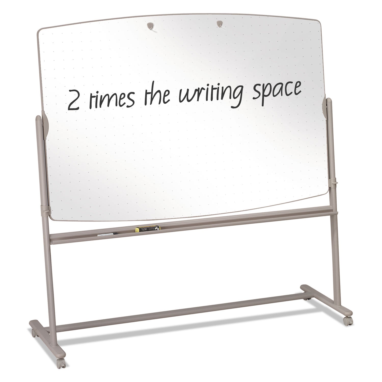 Total Erase Reversible Mobile Presentation Easel, Large, 72 x 48, White Surface, Neutral/Beige Steel Frame -