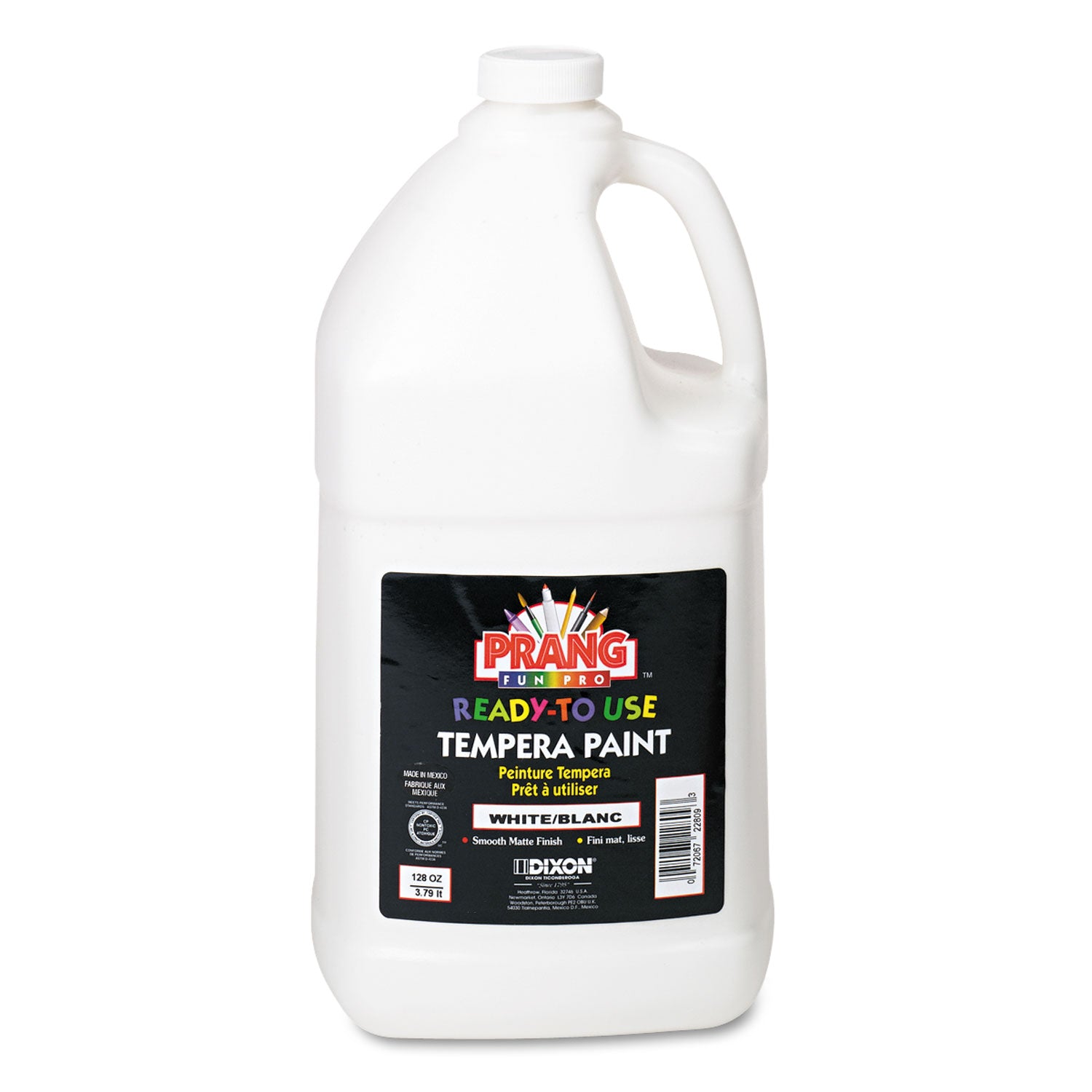 Ready-to-Use Tempera Paint, White, 1 gal Bottle -