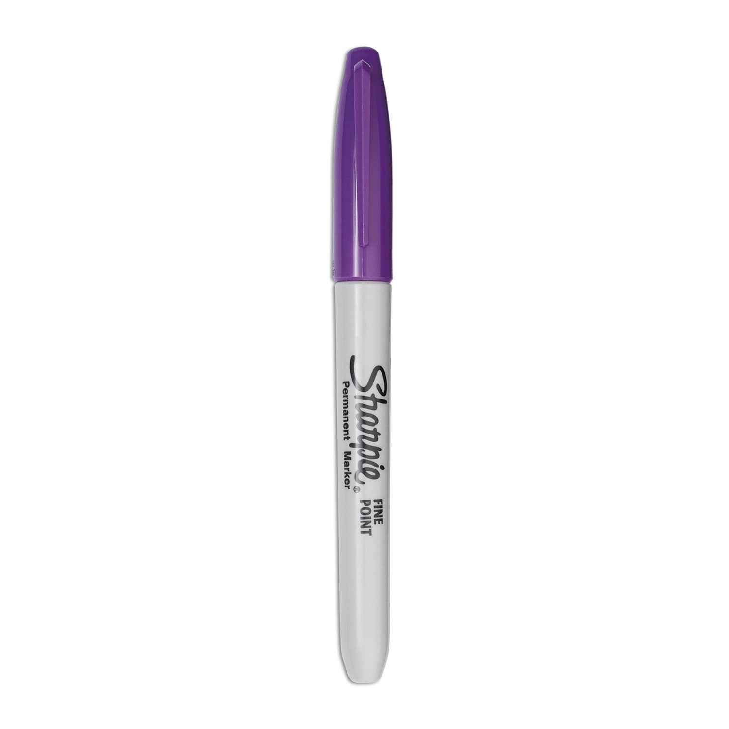 Fine Tip Permanent Marker, Fine Bullet Tip, Purple, Dozen -
