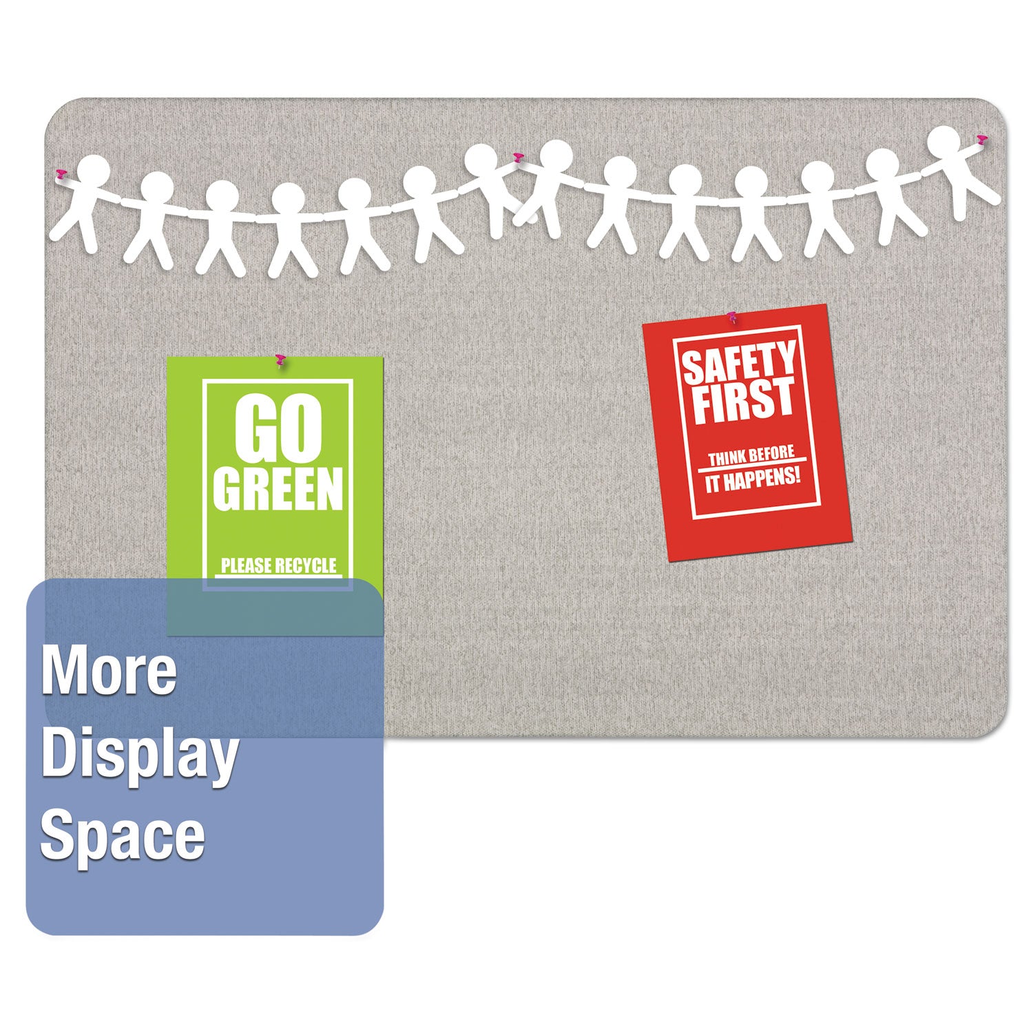 Oval Office Fabric Board, 36 x 24, Gray Surface -