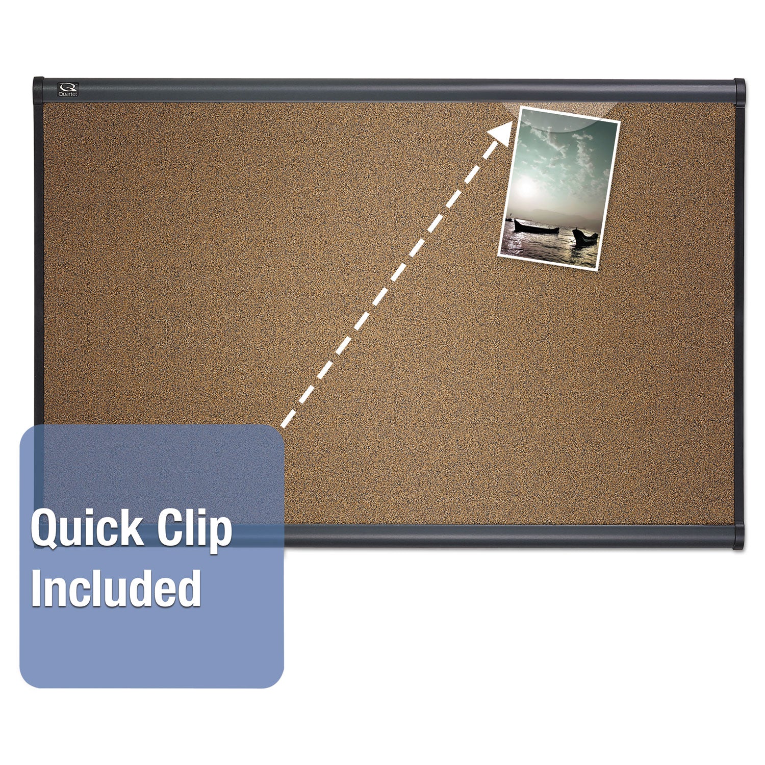 Prestige Colored Cork Bulletin Board, 36 x 24, Brown Surface, Graphite Gray Fiberboard/Plastic Frame -
