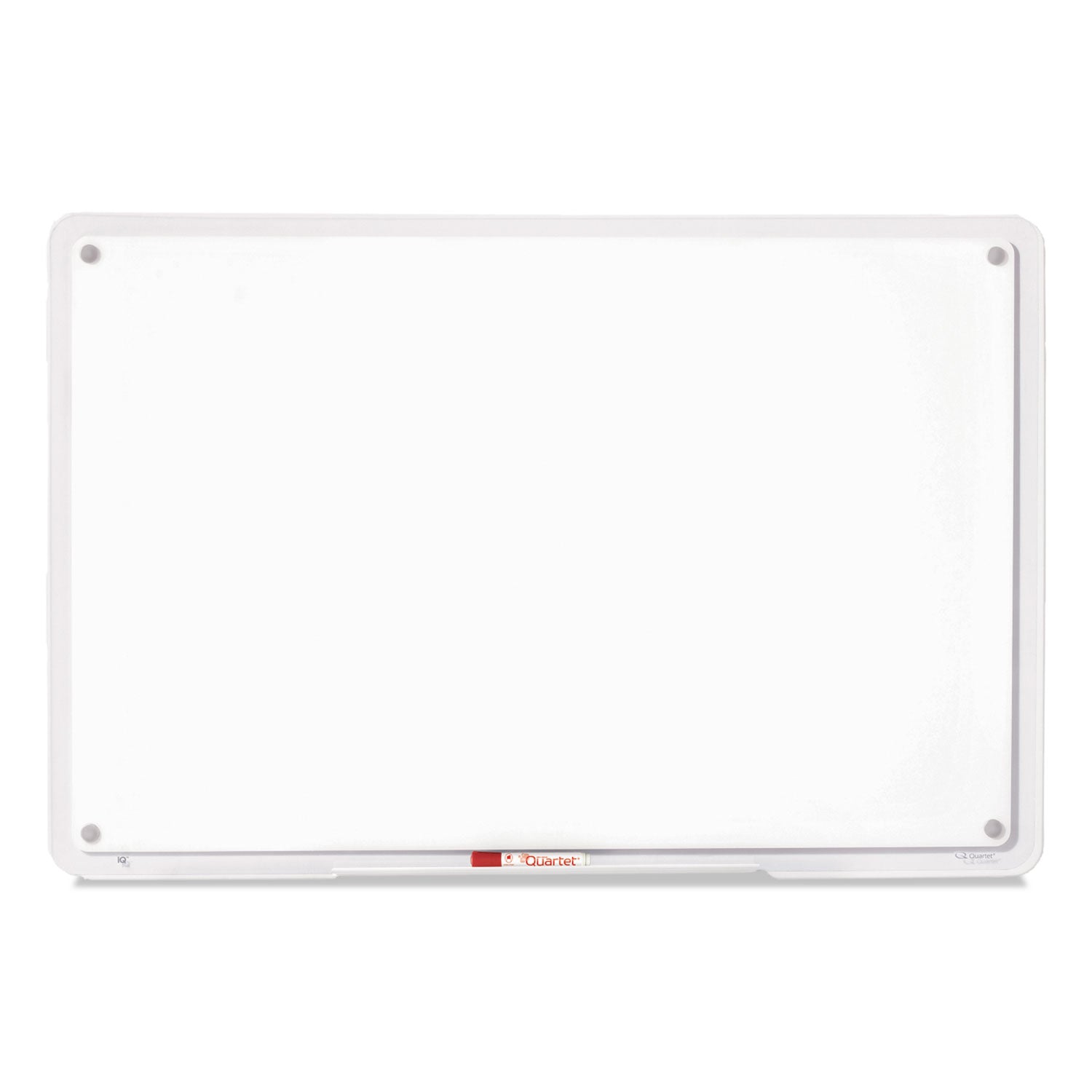 iQ Total Erase Translucent-Edge Board, 36 x 23, White Surface, Clear Plastic Frame -