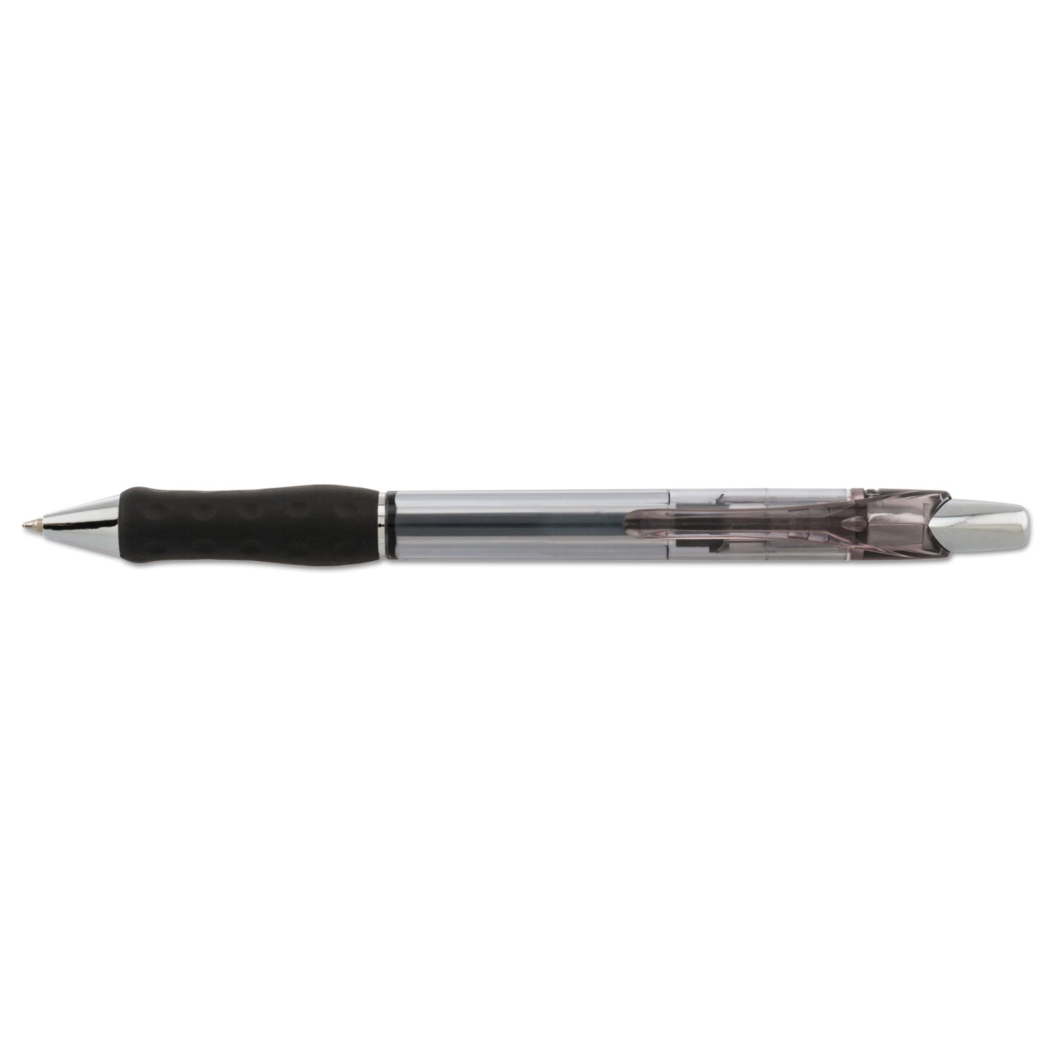 rsvp-super-rt-ballpoint-pen-retractable-medium-07-mm-black-ink-clear-black-barrel-dozen_penbx477a - 2