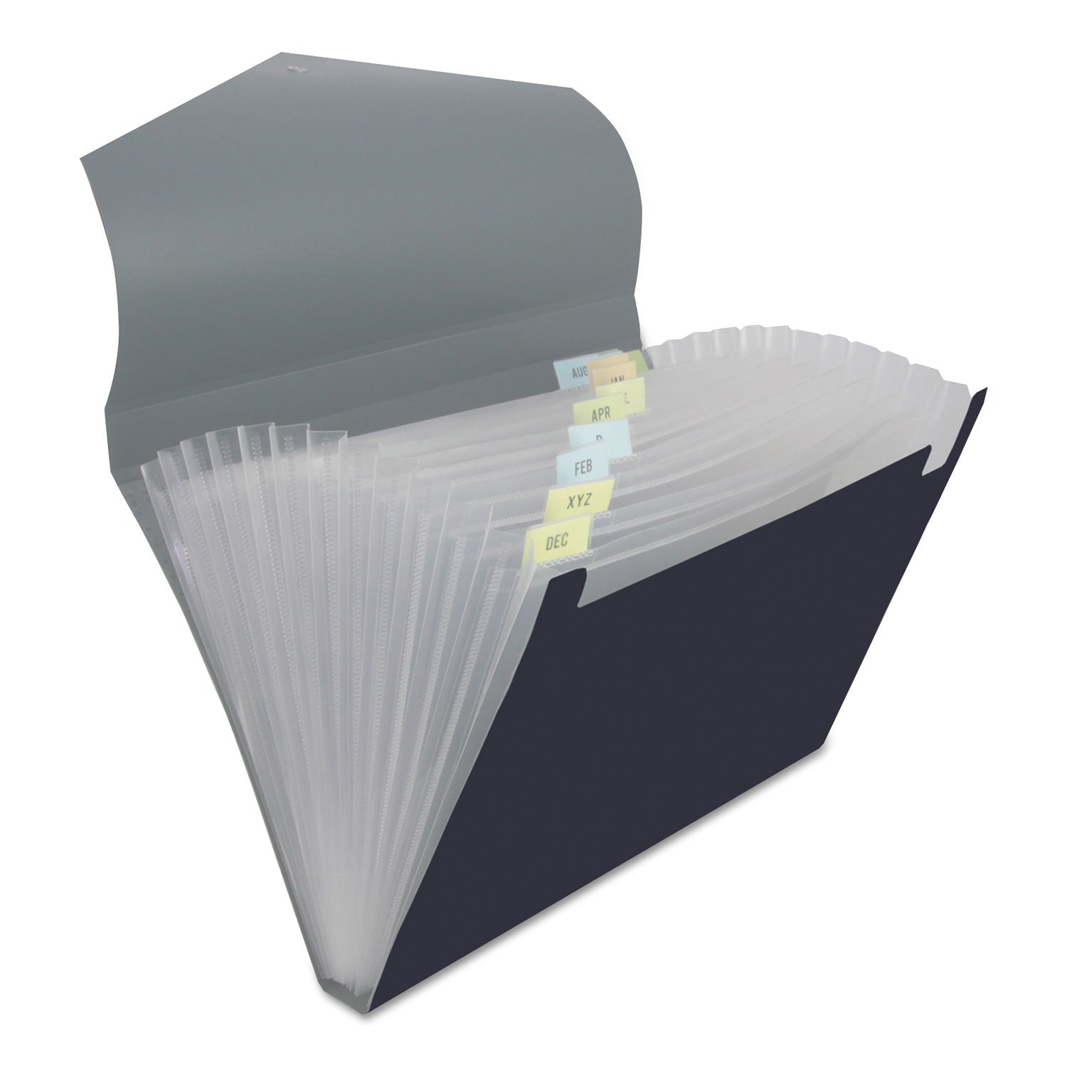 poly-expanding-files-13-sections-cord-hook-closure-1-12-cut-tabs-letter-size-black-steel-gray_unv20530 - 1