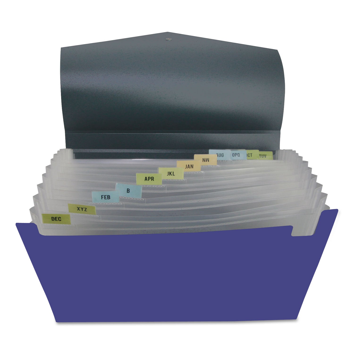 poly-expanding-files-13-sections-cord-hook-closure-1-12-cut-tabs-letter-size-metallic-blue-steel-gray_unv20531 - 2