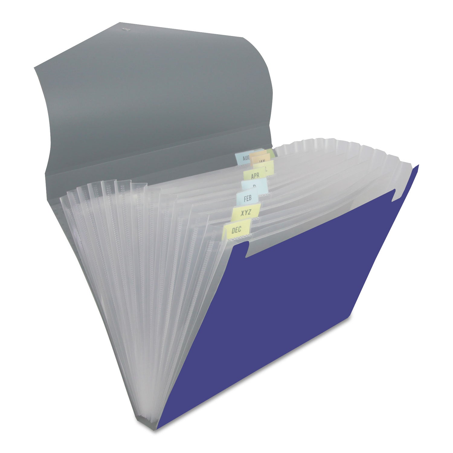 poly-expanding-files-13-sections-cord-hook-closure-1-12-cut-tabs-letter-size-metallic-blue-steel-gray_unv20531 - 1