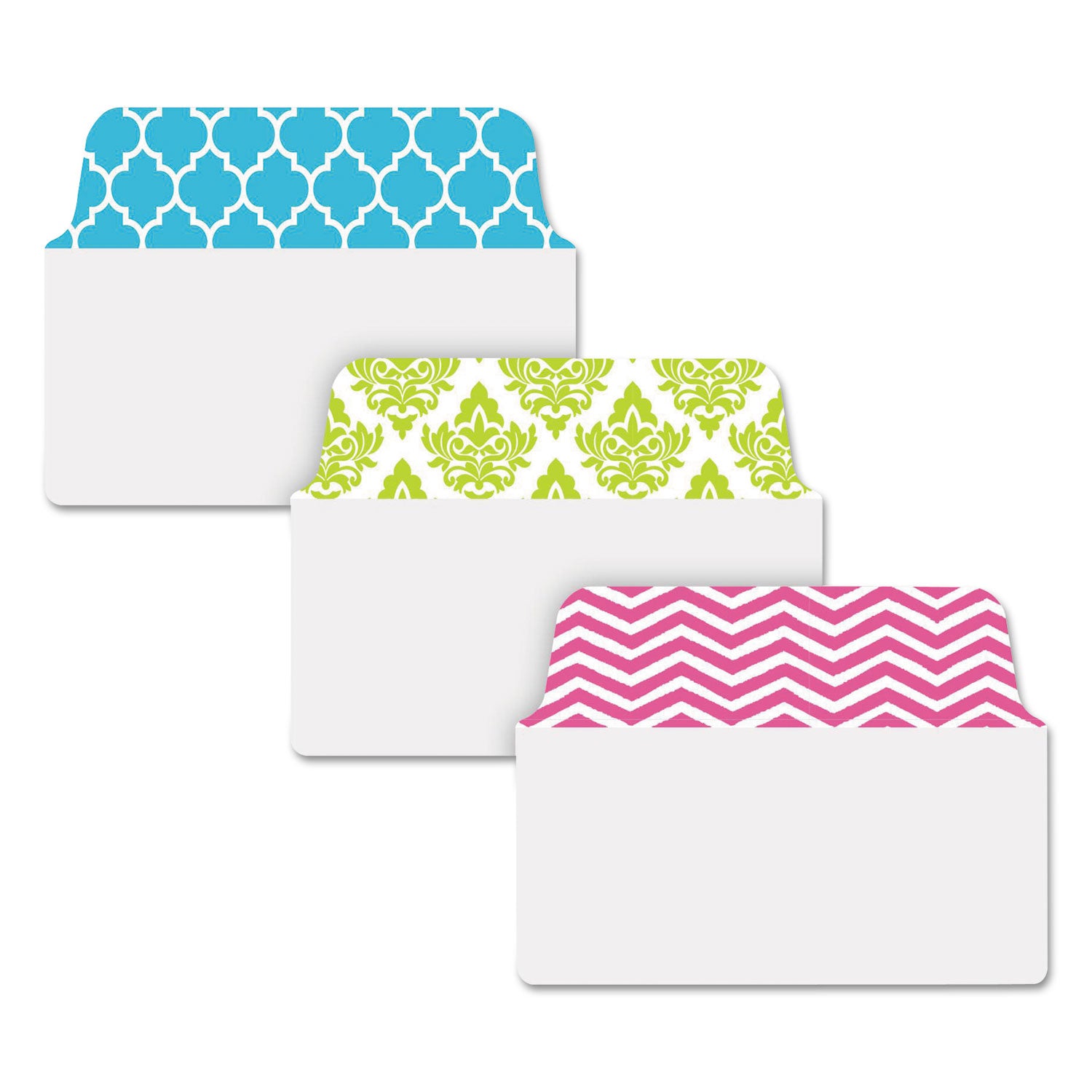 ultra-tabs-repositionable-tabs-fashion-patterns-2-x-15-1-5-cut-assorted-colors-24-pack_ave74774 - 2