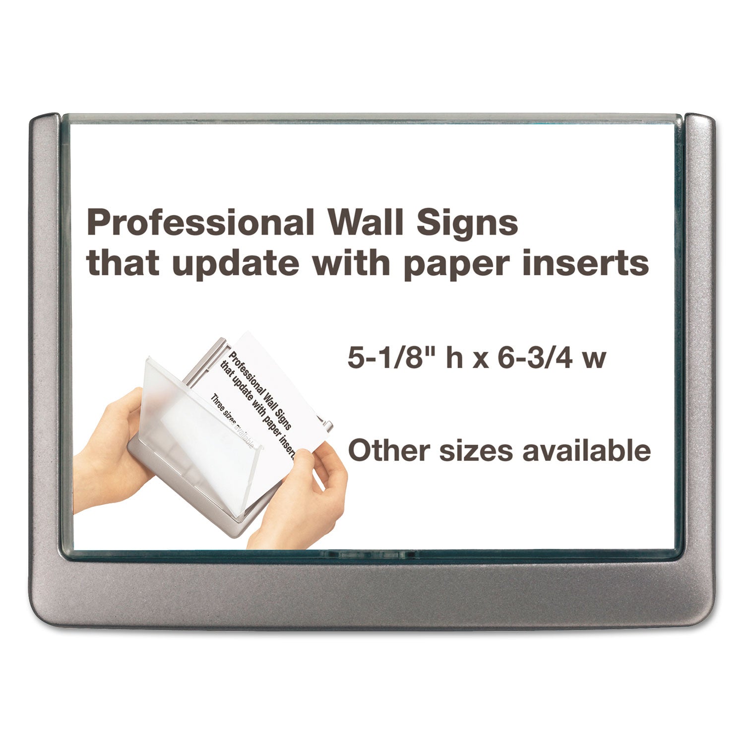 Click Sign Holder For Interior Walls, 6.75 x 0.63 x 5.13, Gray -