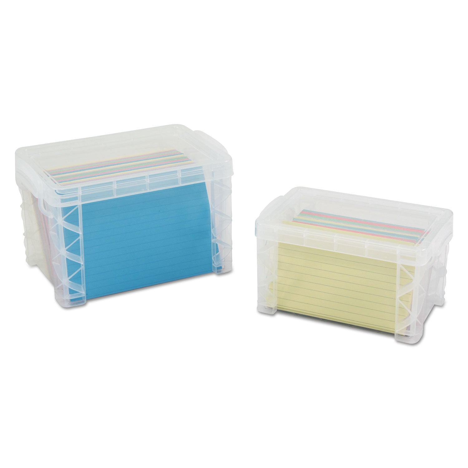 Super Stacker Storage Boxes, Holds 500 4 x 6 Cards, 7.25 x 5 x 4.75, Plastic, Clear -