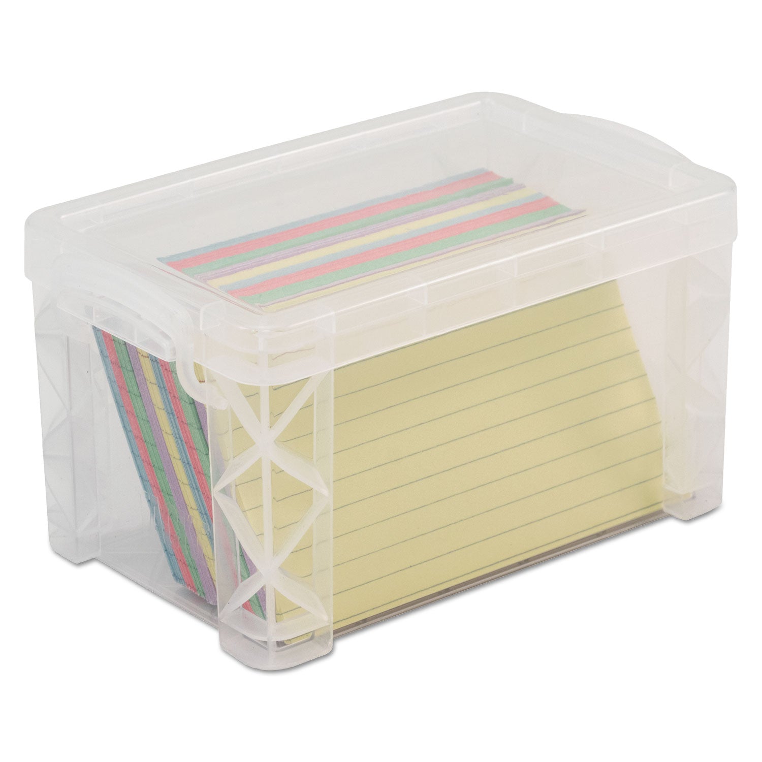 Super Stacker Storage Boxes, Holds 400 3 x 5 Cards, 6.25 x 3.88 x 3.5, Plastic, Clear -
