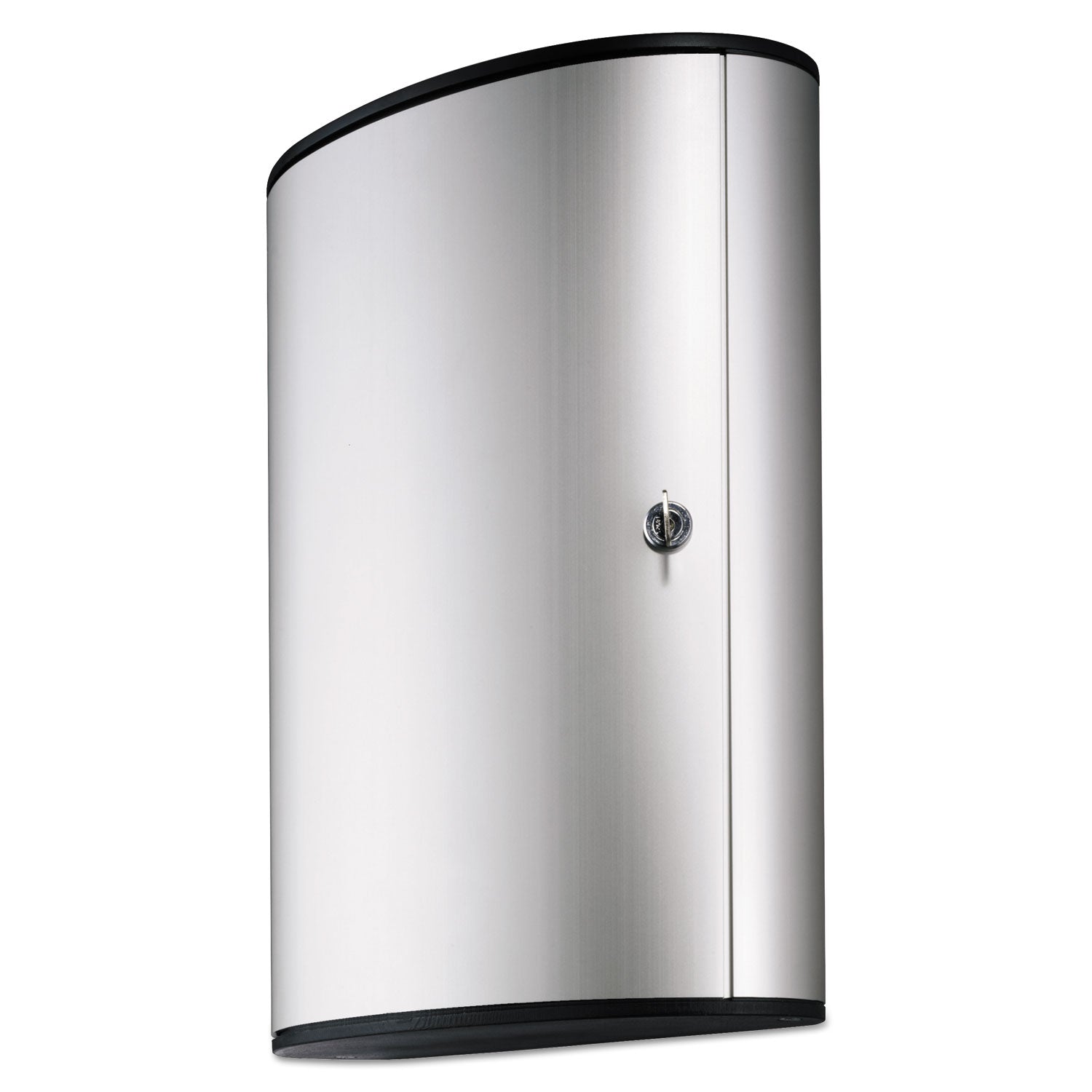 Locking Key Cabinet, 72-Key, Brushed Aluminum, Silver, 11.75 x 4.63 x 15.75 -