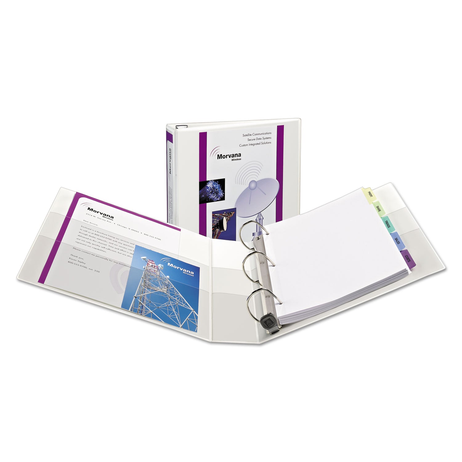 Heavy-Duty View Binder with DuraHinge, One Touch EZD Rings/Extra-Wide Cover, 3 Ring, 1.5" Capacity, 11 x 8.5, White, (1319) -