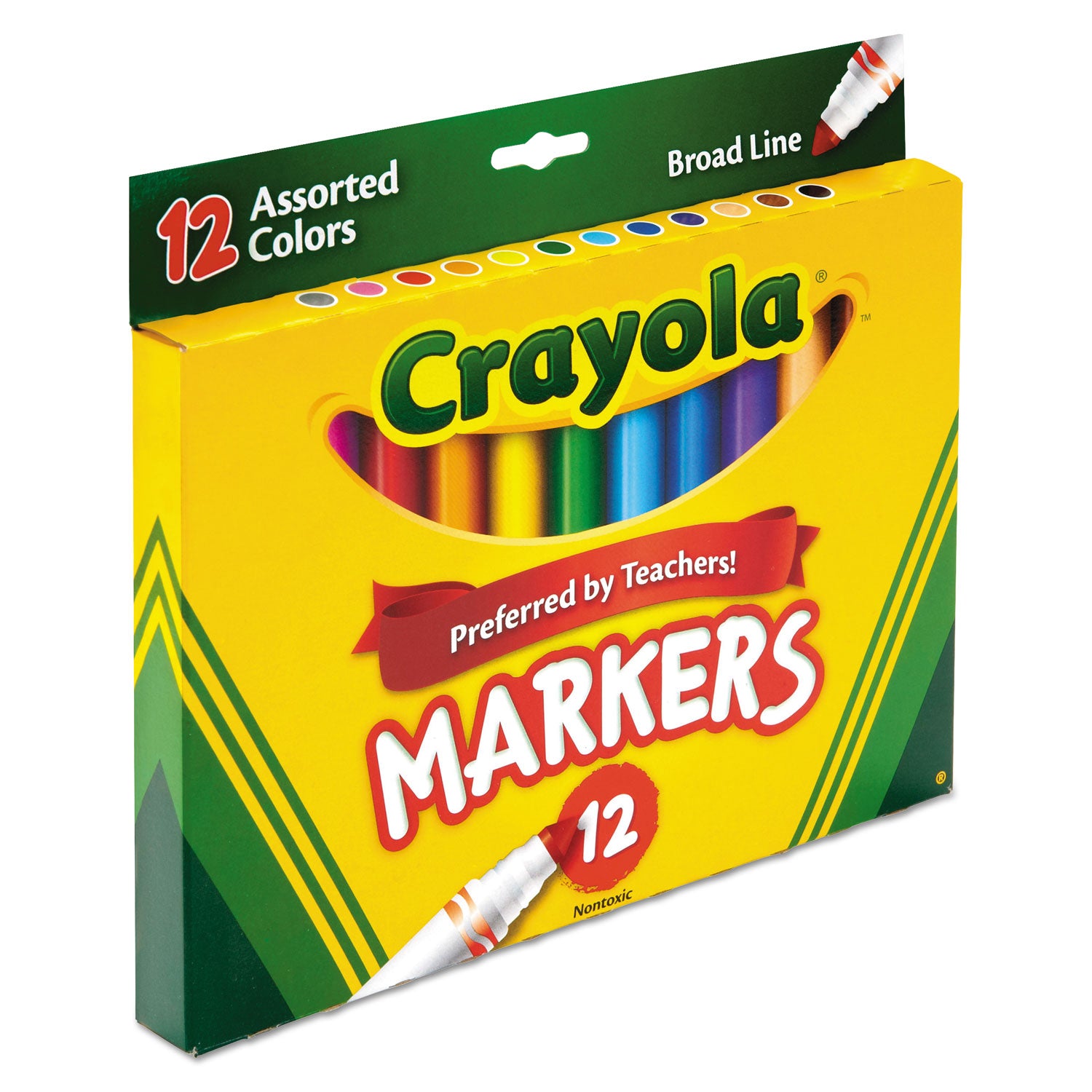Non-Washable Marker, Broad Bullet Tip, Assorted Classic Colors, Dozen -