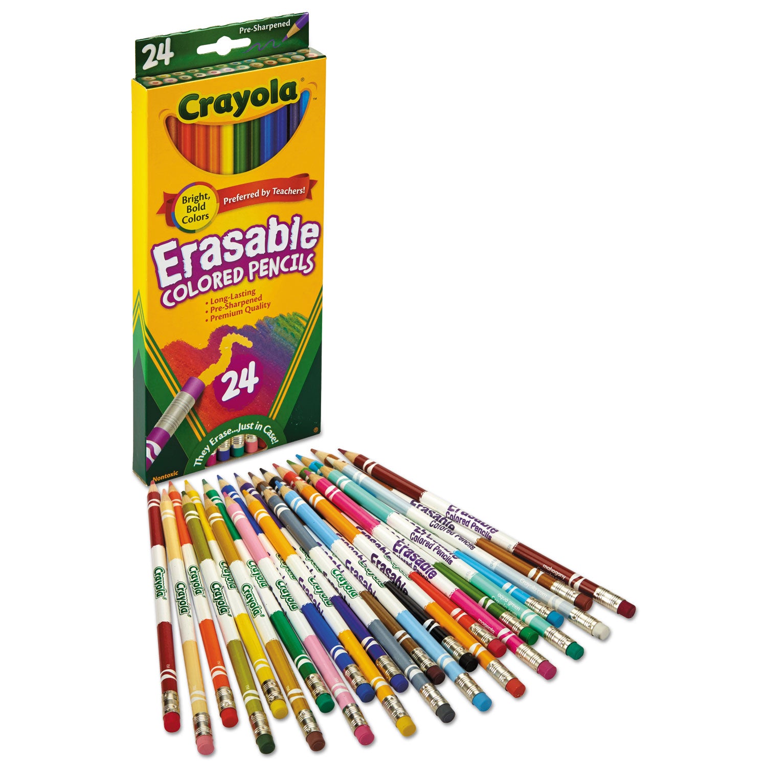 erasable-color-pencil-set-33-mm-2b-assorted-lead-and-barrel-colors-24-pack_cyo682424 - 2
