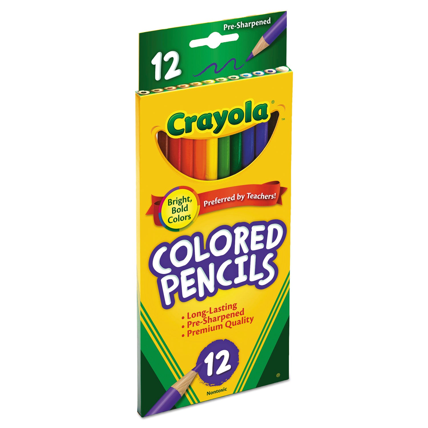 Long-Length Colored Pencil Set, 3.3 mm, 2B, Assorted Lead and Barrel Colors, Dozen -