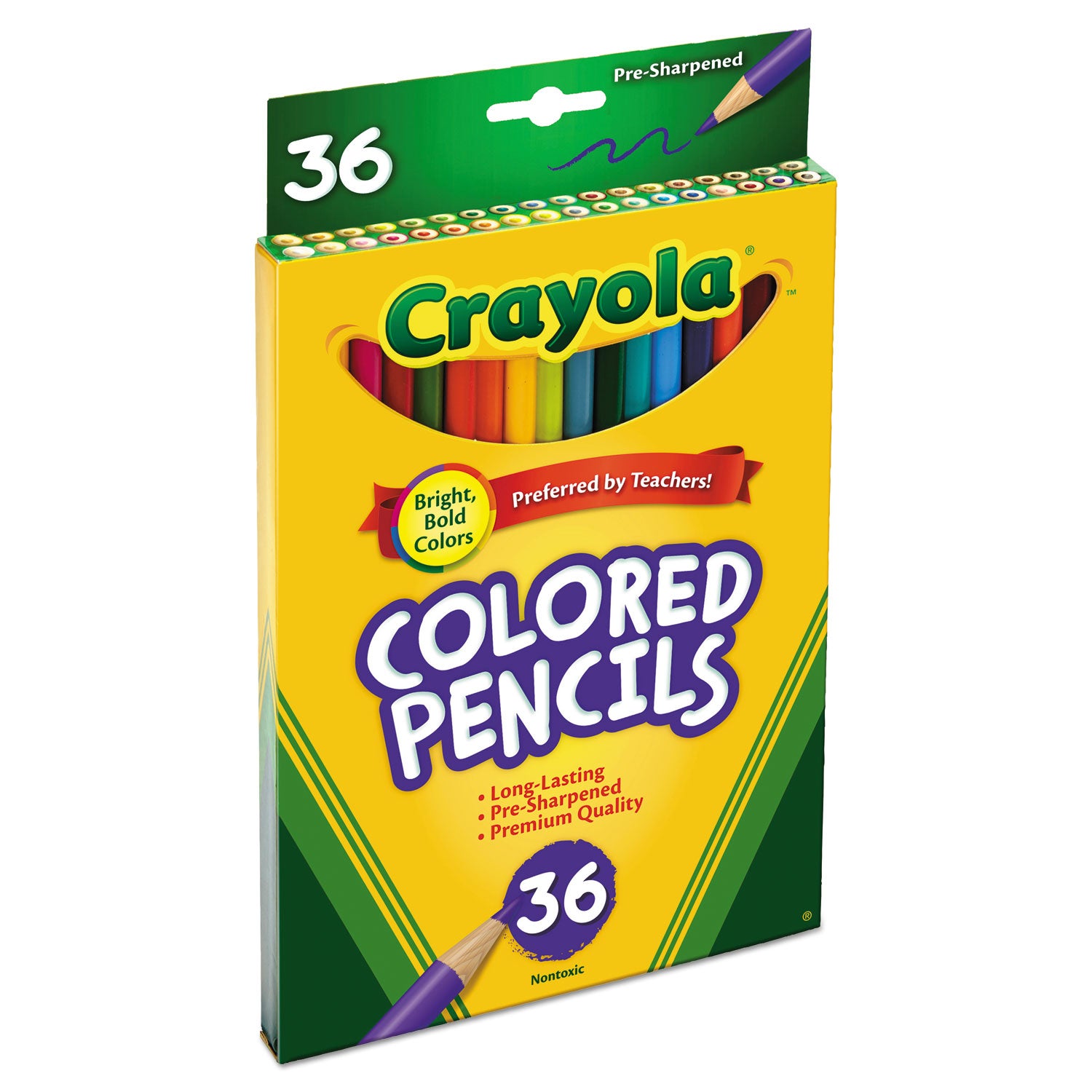 Short-Length Colored Pencil Set, 3.3 mm, 2B, Assorted Lead and Barrel Colors, 36/Pack -