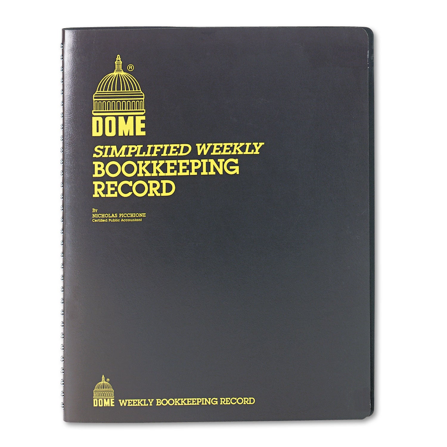 Simplified Weekly Bookkeeping Record, 4 Column Format, Brown Cover, 11 x 8.5 Sheets, 128 Sheets/Book -