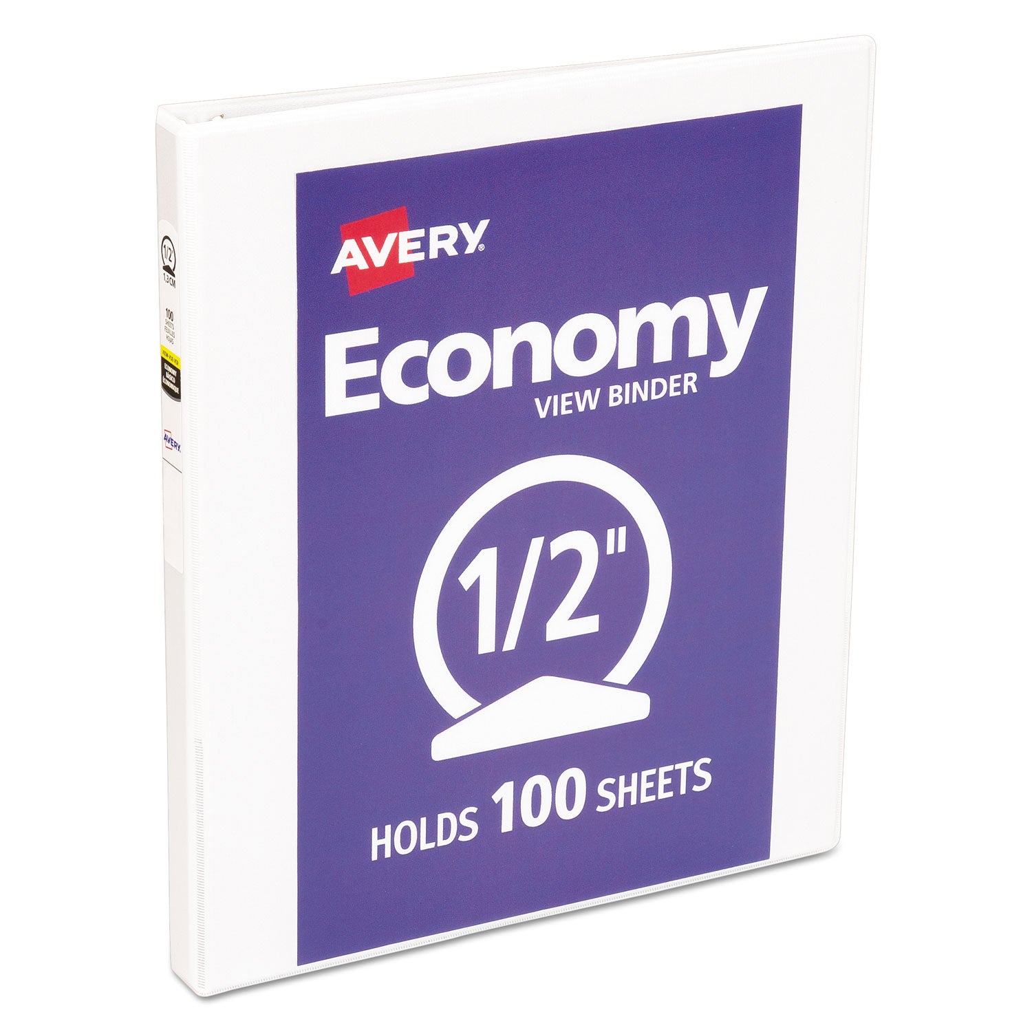 Economy View Binder with Round Rings , 3 Rings, 0.5" Capacity, 11 x 8.5, White, (5706) -
