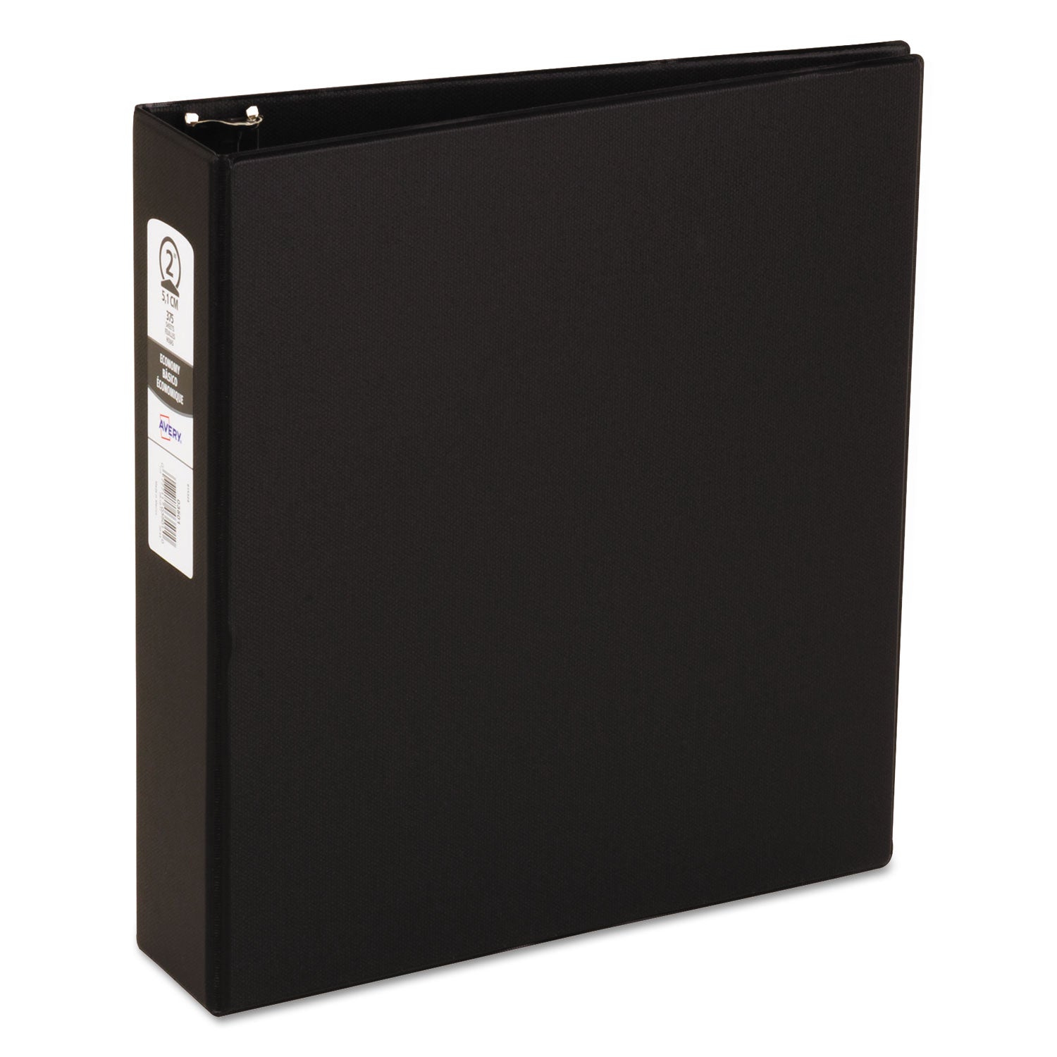 Economy Non-View Binder with Round Rings, 3 Rings, 2" Capacity, 11 x 8.5, Black, (3501) -