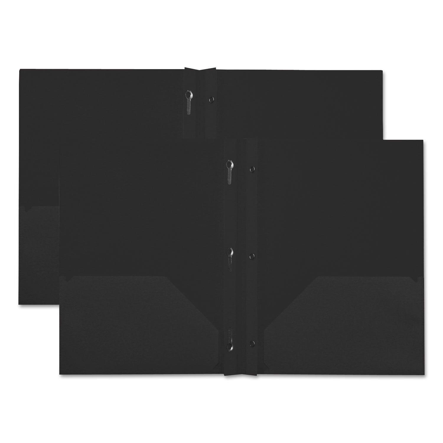 plastic-twin-pocket-report-covers-three-prong-fastener-11-x-85-black-black-10-pack_unv20550 - 2