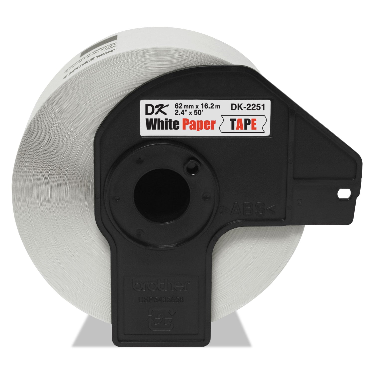 continuous-paper-label-tape-24-x-50-ft-black-white_brtdk2251 - 2