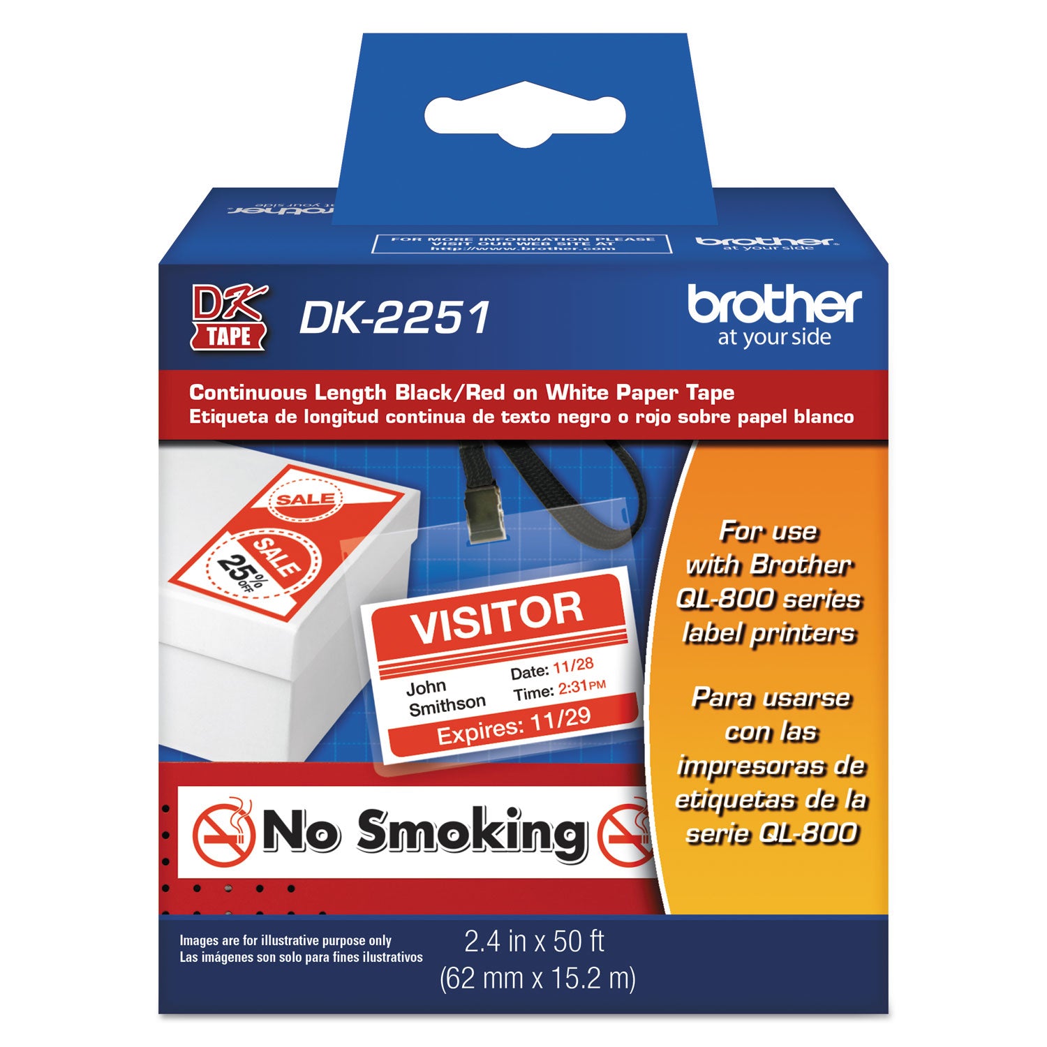 continuous-paper-label-tape-24-x-50-ft-black-white_brtdk2251 - 1