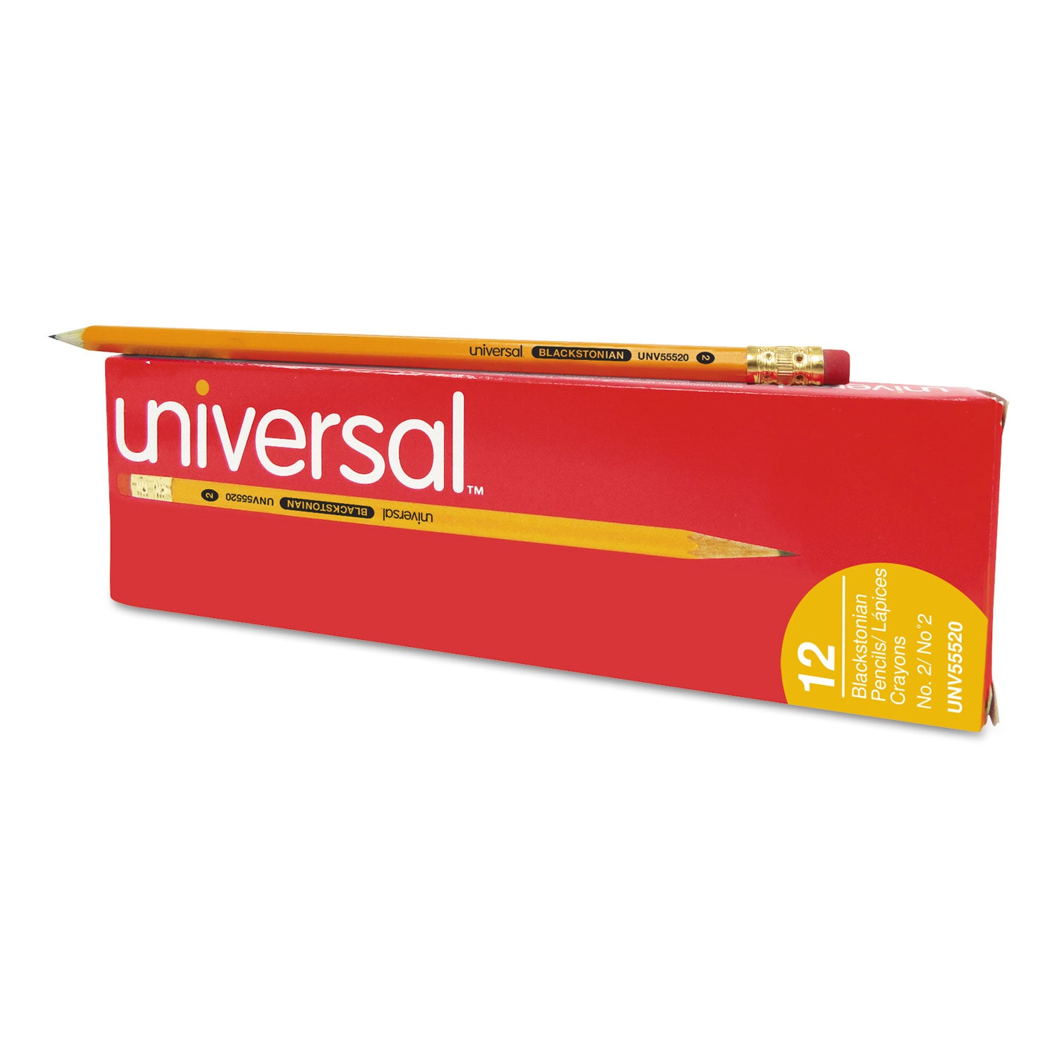 Deluxe Blackstonian Pencil, HB (#2), Black Lead, Yellow Barrel, Dozen -