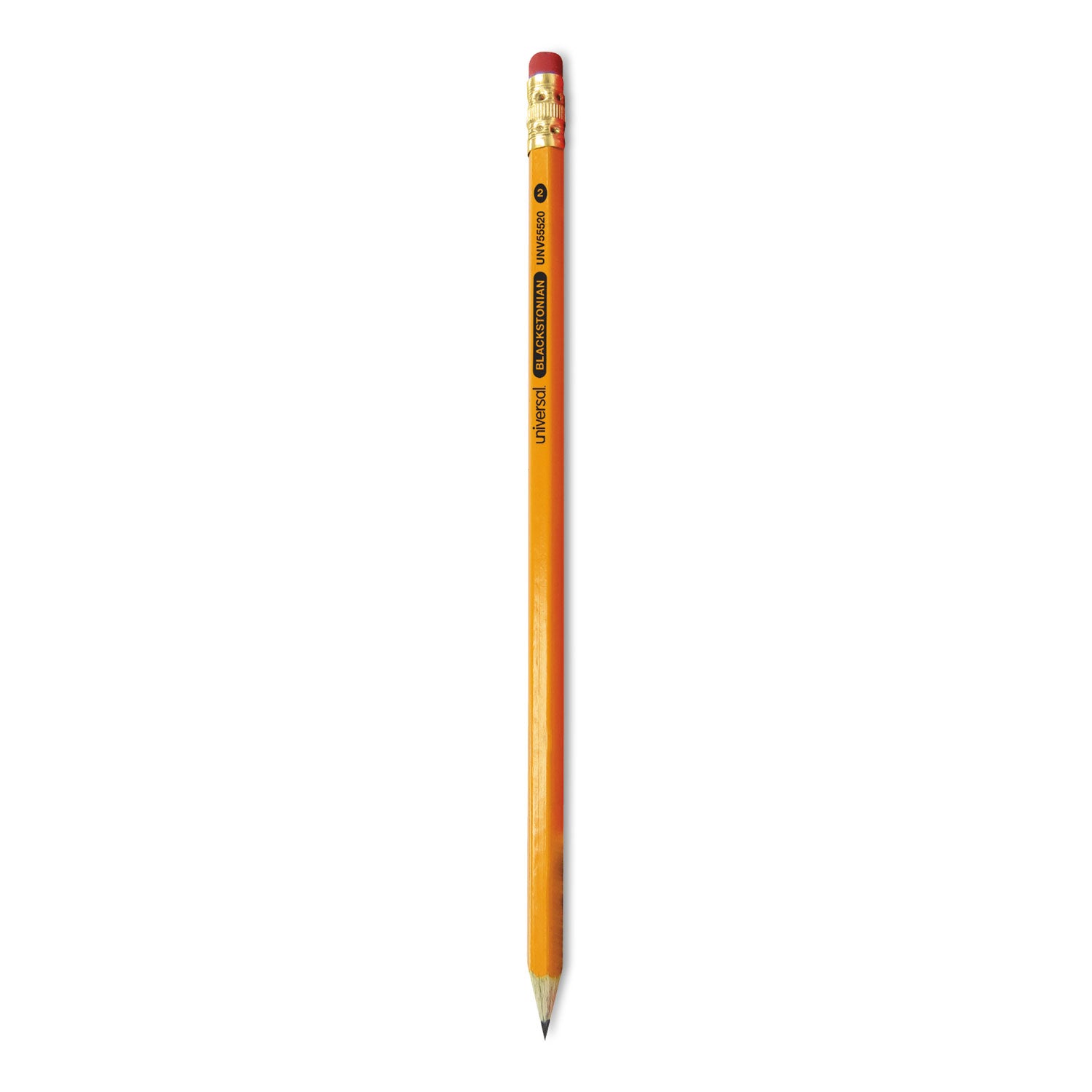 Deluxe Blackstonian Pencil, HB (#2), Black Lead, Yellow Barrel, Dozen -