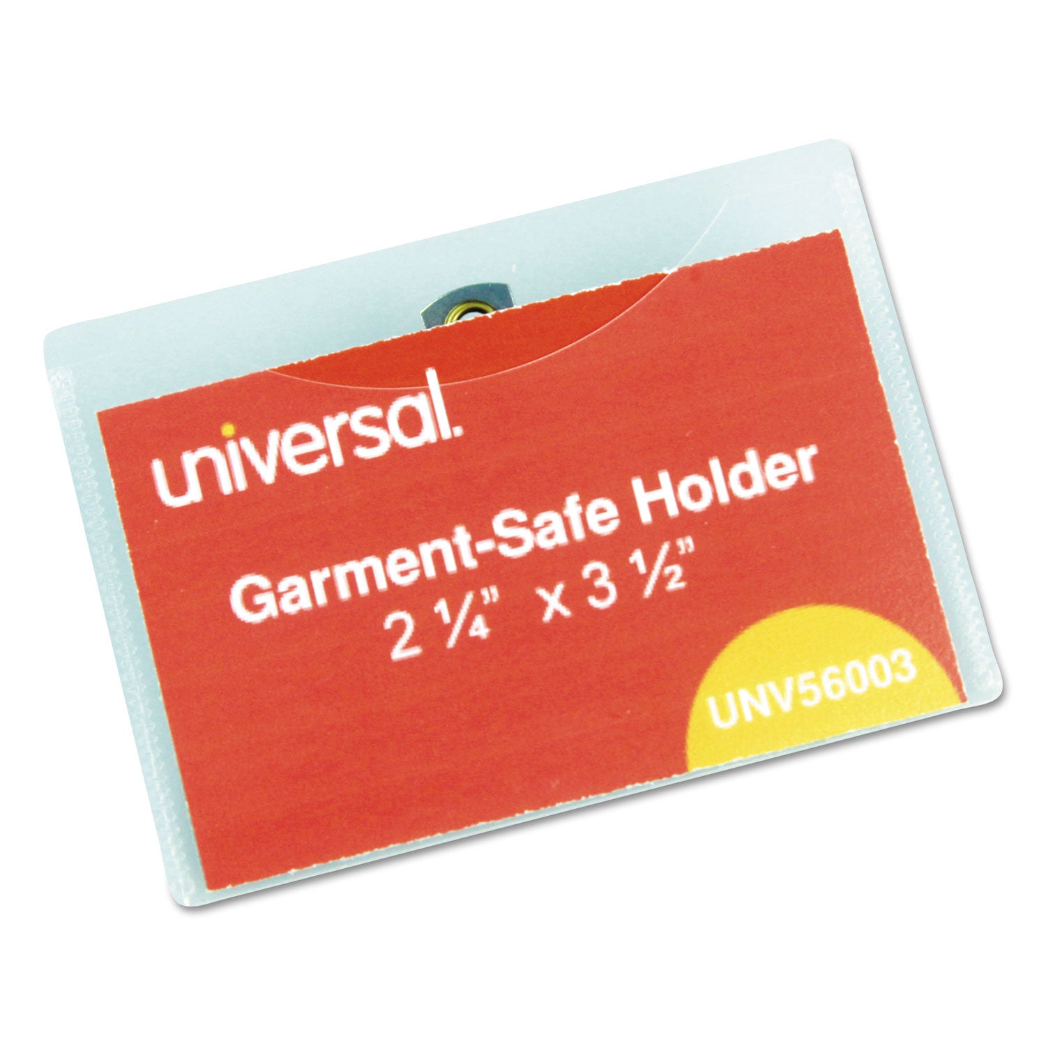 Clear Badge Holders w/Garment-Safe Clips, 2 1/4 x 3 1/2, White Inserts, 50/Box -