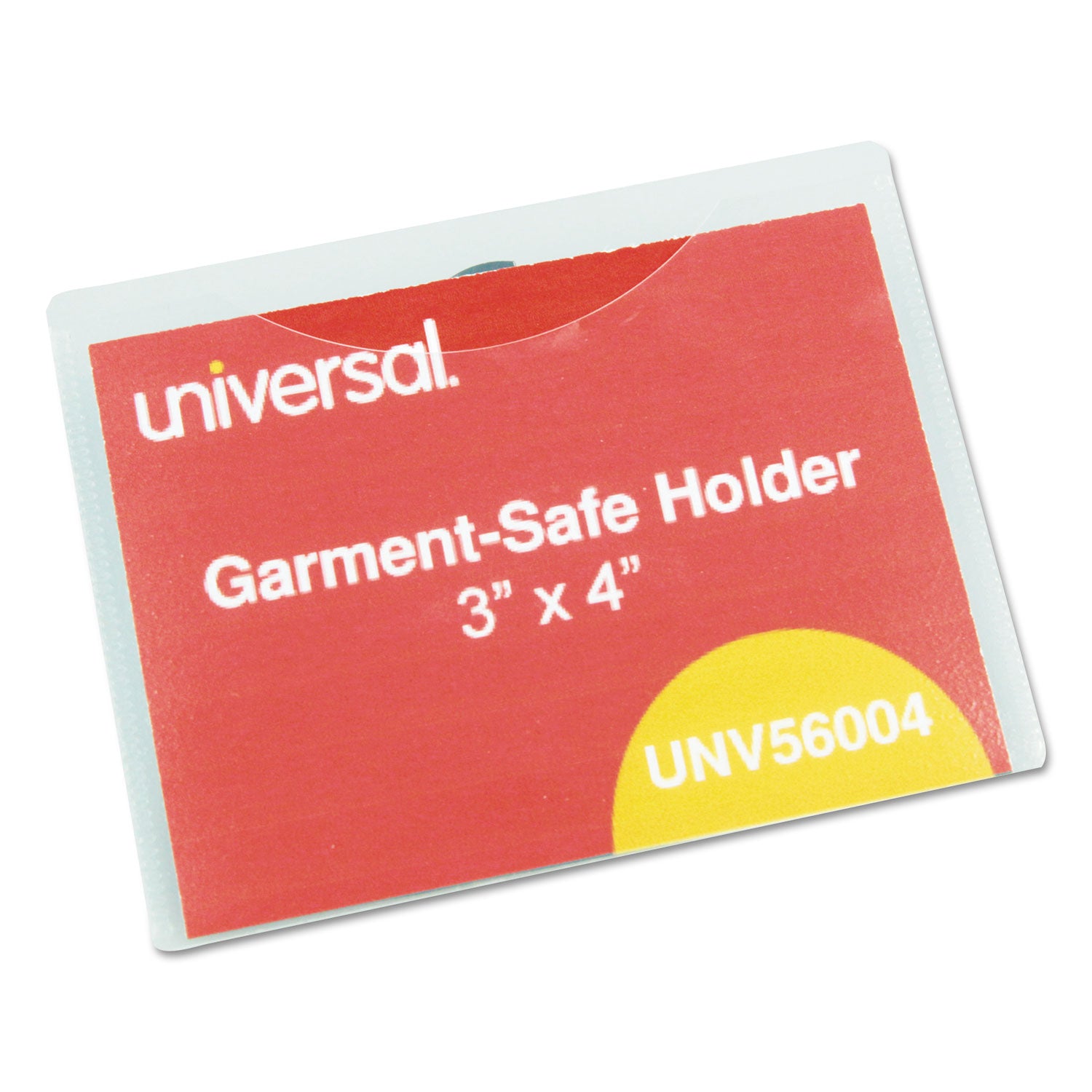 Clear Badge Holders w/Garment-Safe Clips, 3 x 4, White Inserts, 50/Box -