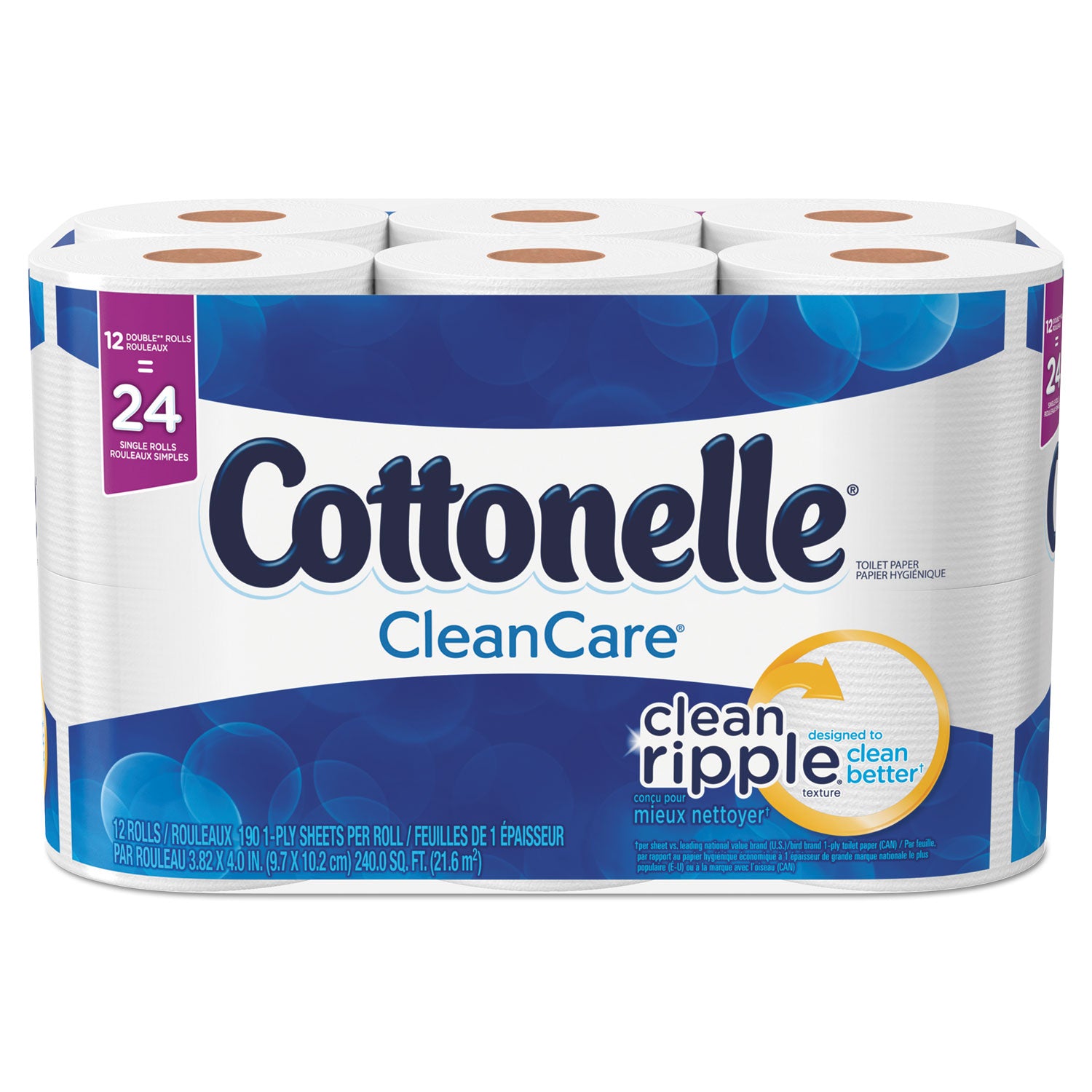 Clean Care Bathroom Tissue, Septic Safe, 1-Ply, White, 170 Sheets/Roll, 12 Rolls/Pack -