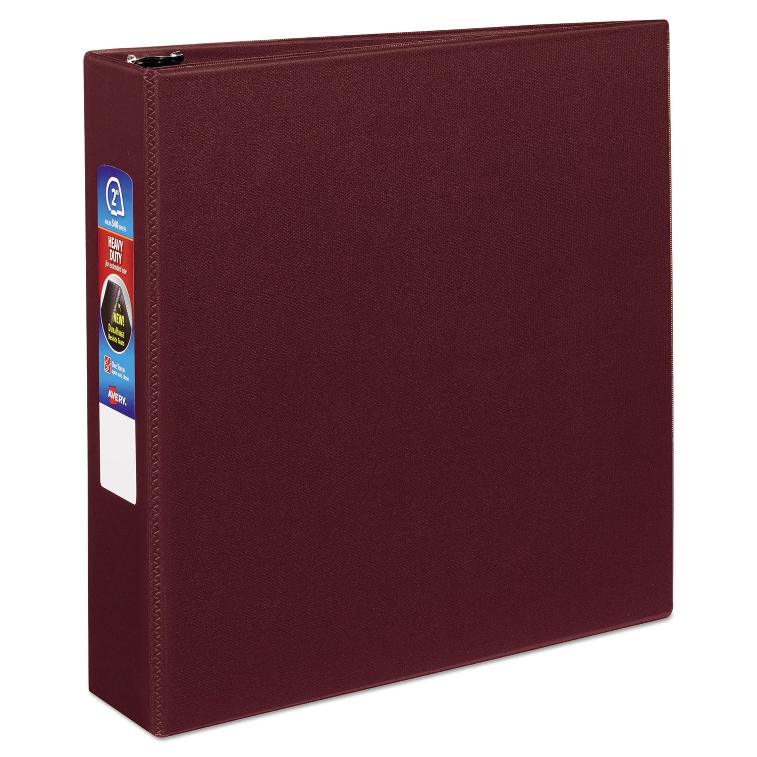 Heavy-Duty Non-View Binder with DuraHinge and One Touch EZD Rings, 3 Rings, 2" Capacity, 11 x 8.5, Maroon -