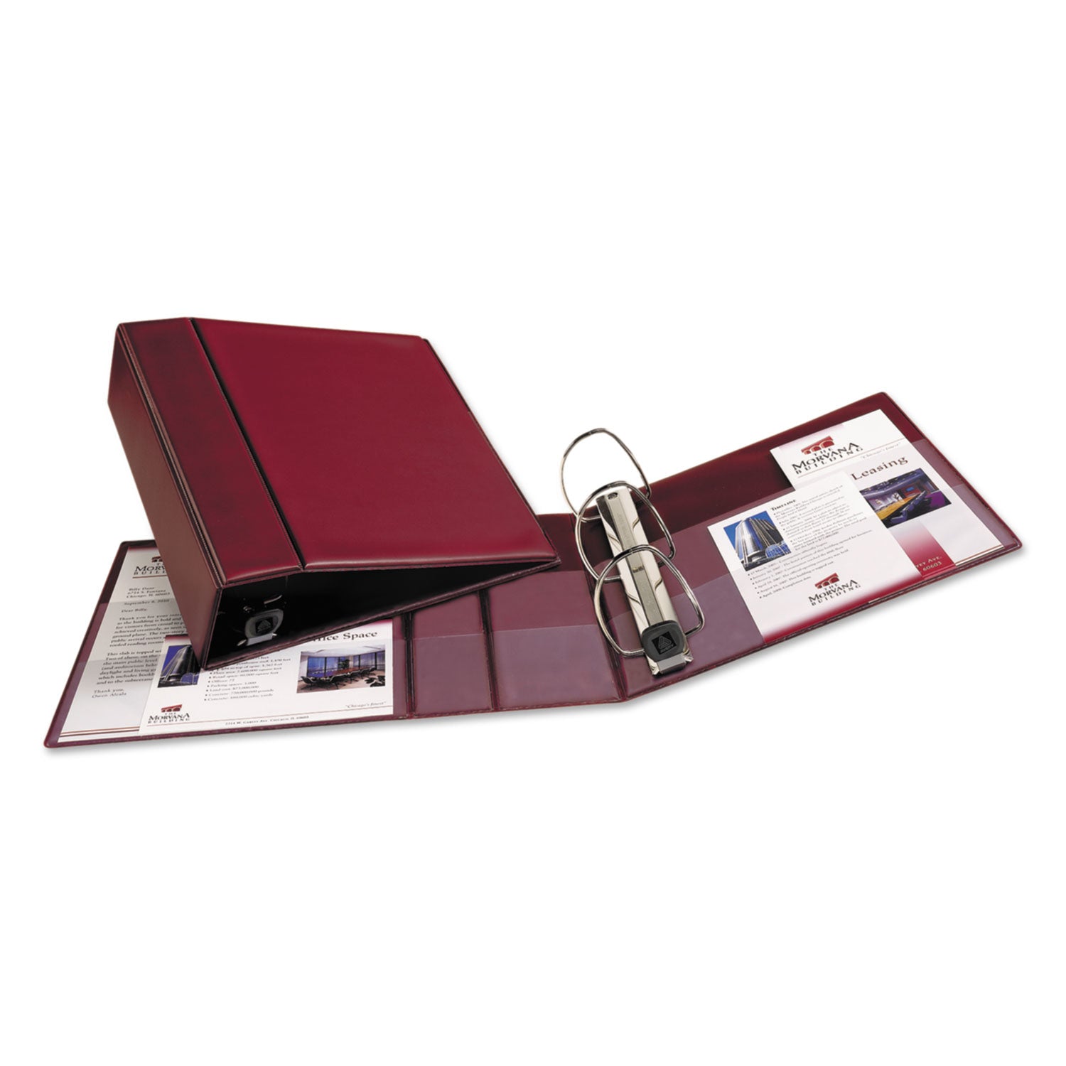 Heavy-Duty Non-View Binder with DuraHinge and Locking One Touch EZD Rings, 3 Rings, 4" Capacity, 11 x 8.5, Maroon -
