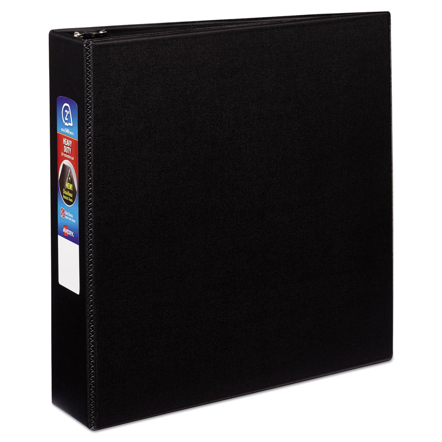 Heavy-Duty Non-View Binder with DuraHinge and One Touch EZD Rings, 3 Rings, 2" Capacity, 11 x 8.5, Black -
