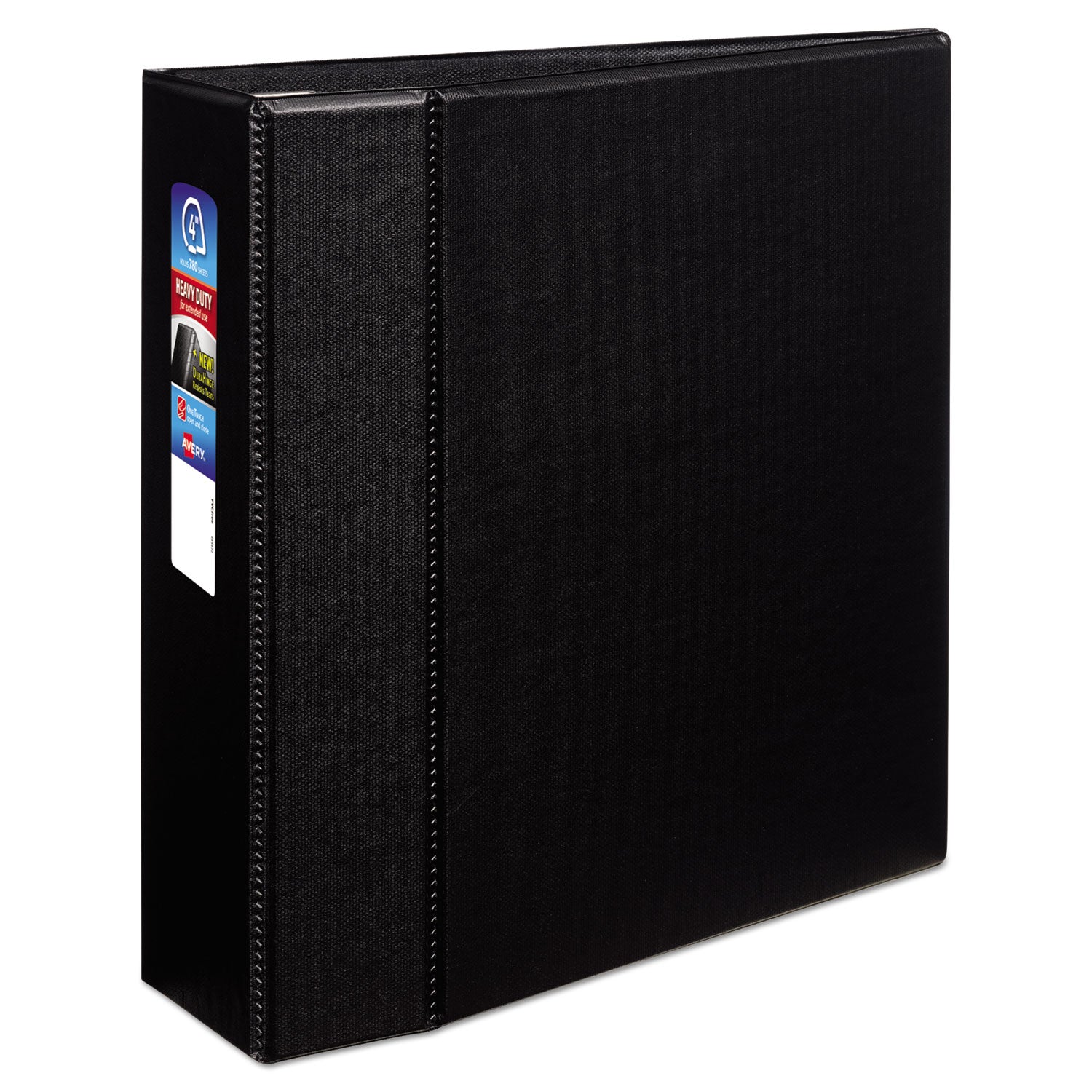 Heavy-Duty Non-View Binder with DuraHinge and Locking One Touch EZD Rings, 3 Rings, 4" Capacity, 11 x 8.5, Black -