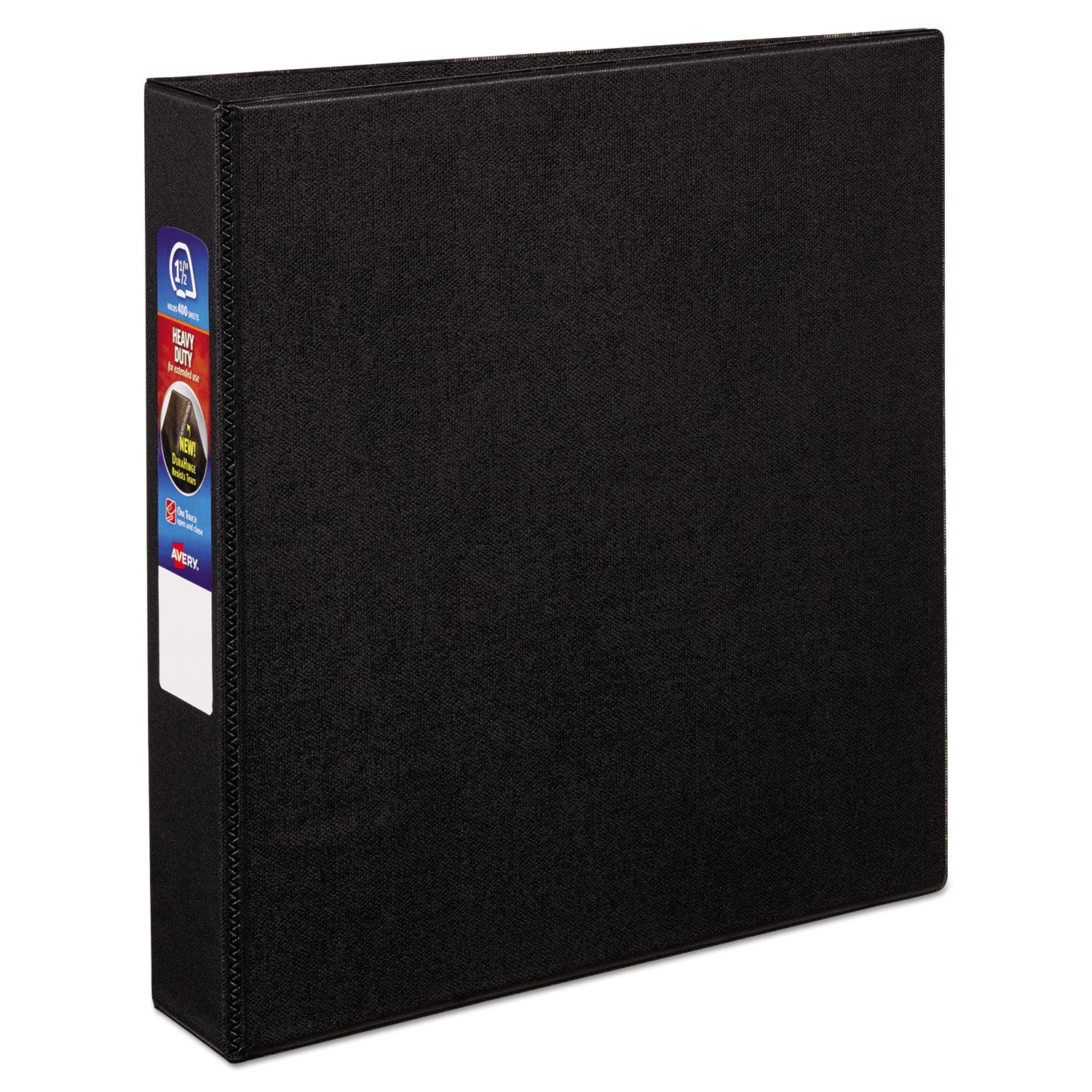 Heavy-Duty Non-View Binder with DuraHinge and One Touch EZD Rings, 3 Rings, 1.5" Capacity, 11 x 8.5, Black -