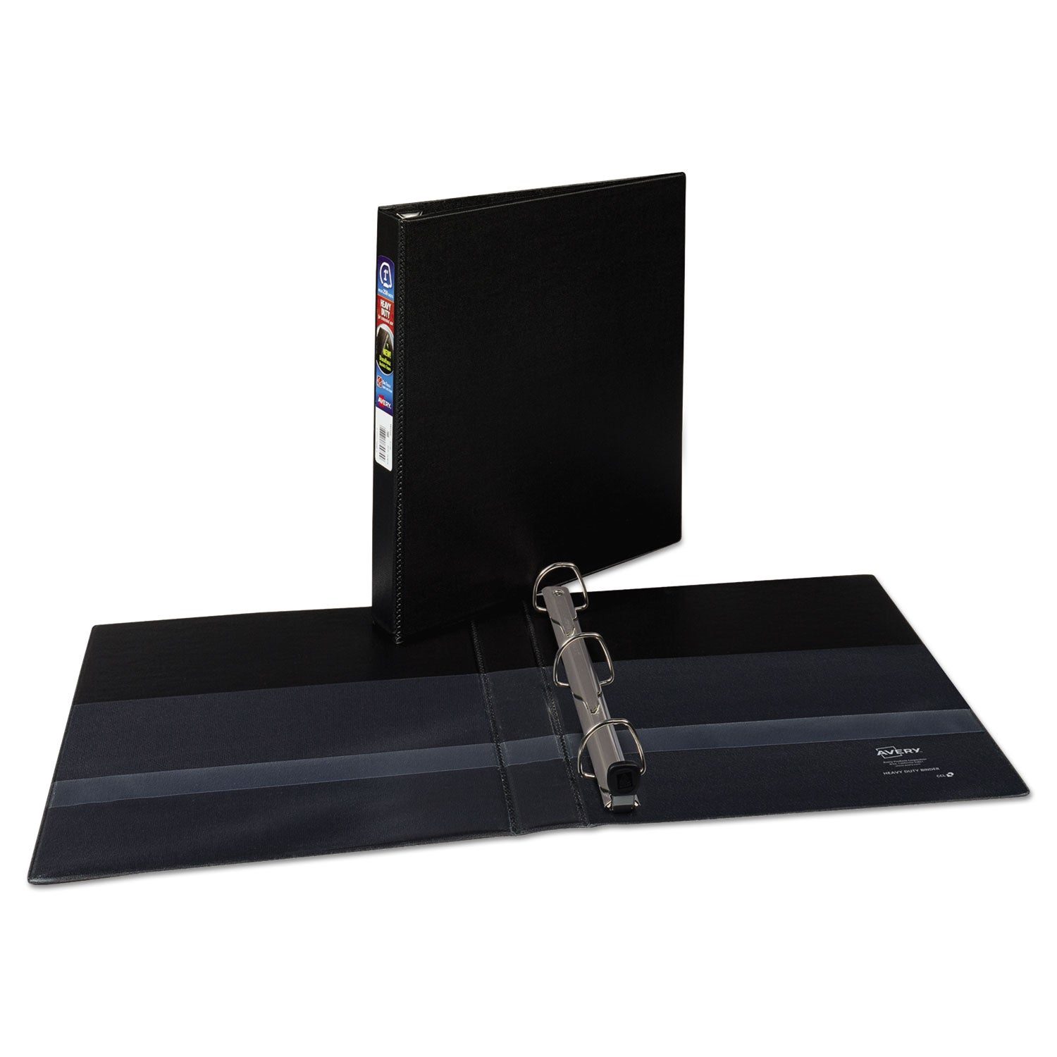 Heavy-Duty Non-View Binder with DuraHinge and One Touch EZD Rings, 3 Rings, 1" Capacity, 11 x 8.5, Black -