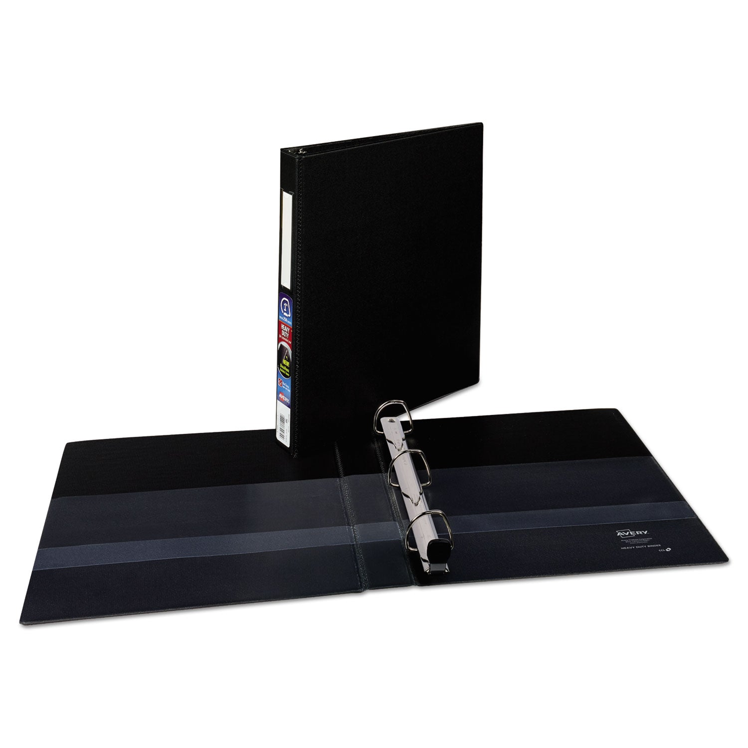 Heavy-Duty Non-View Binder with DuraHinge and One Touch EZD Rings, 3 Rings, 1" Capacity, 11 x 8.5, Black -