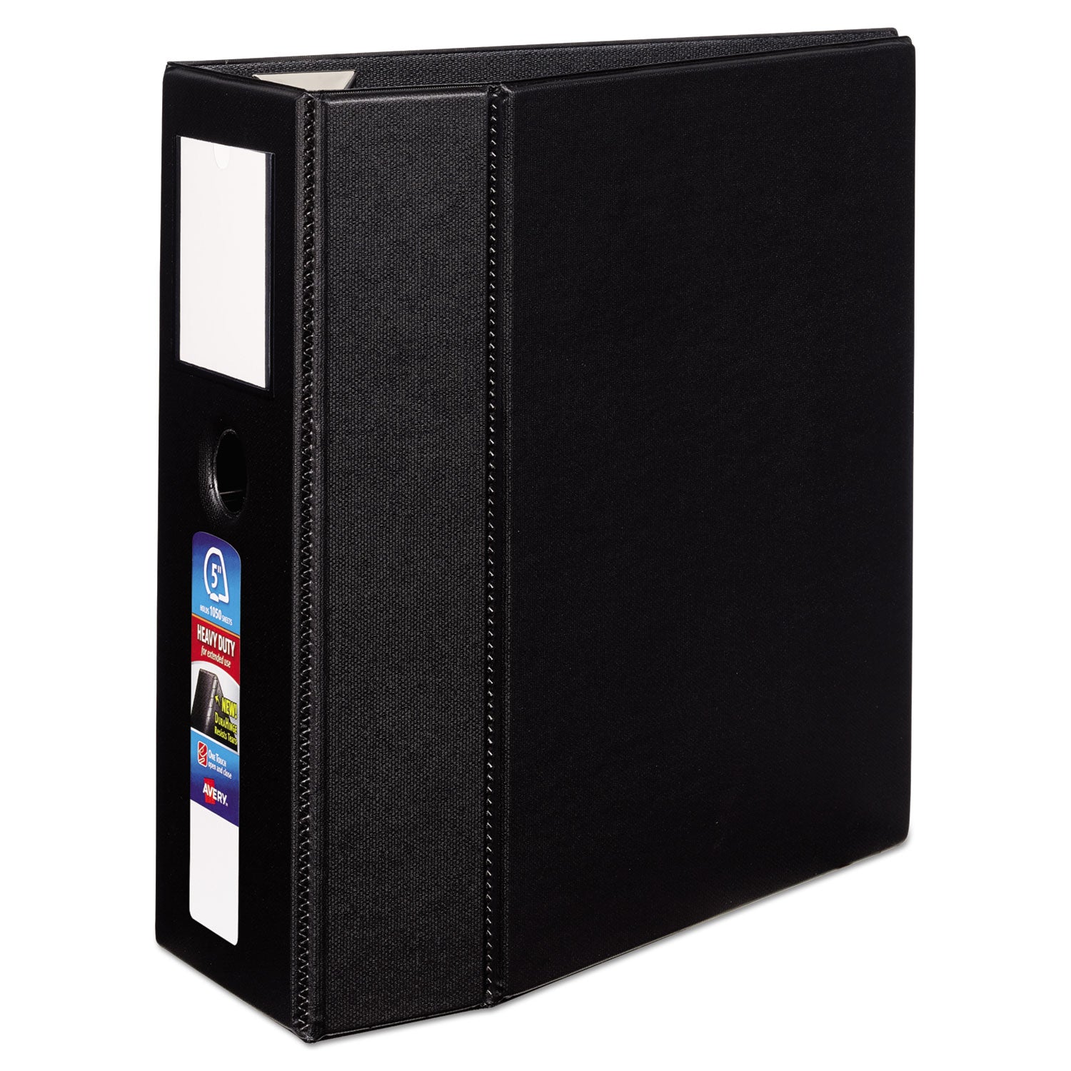 Heavy-Duty Non-View Binder, DuraHinge, Three Locking One Touch EZD Rings, Spine Label, Thumb Notch, 5" Cap, 11 x 8.5, Black -