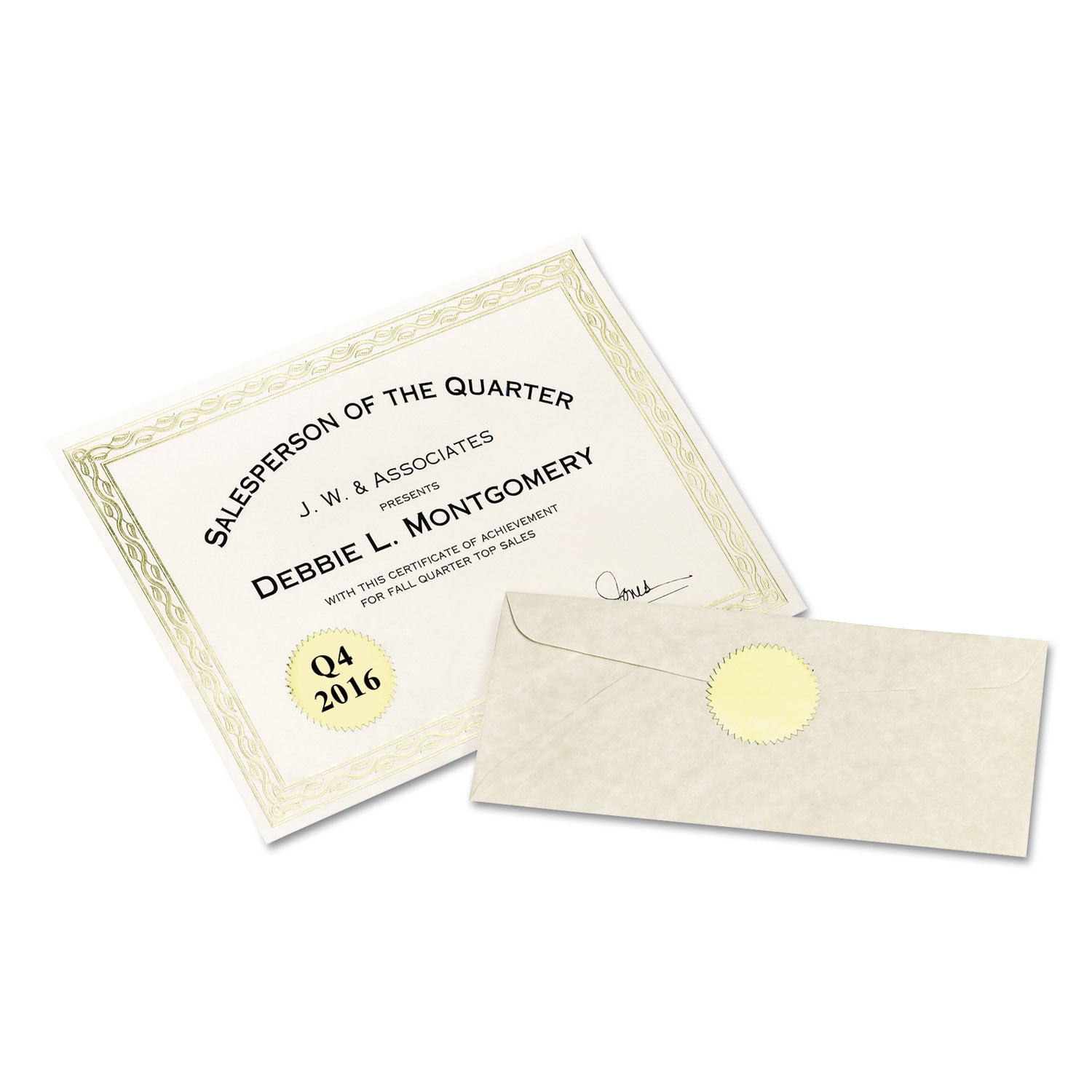Printable Gold Foil Seals, 2" dia, Gold, 4/Sheet, 11 Sheets/Pack, (5868) -
