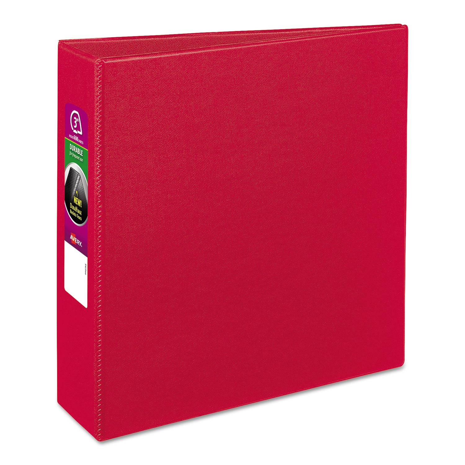 Durable Non-View Binder with DuraHinge and Slant Rings, 3 Rings, 3" Capacity, 11 x 8.5, Red -