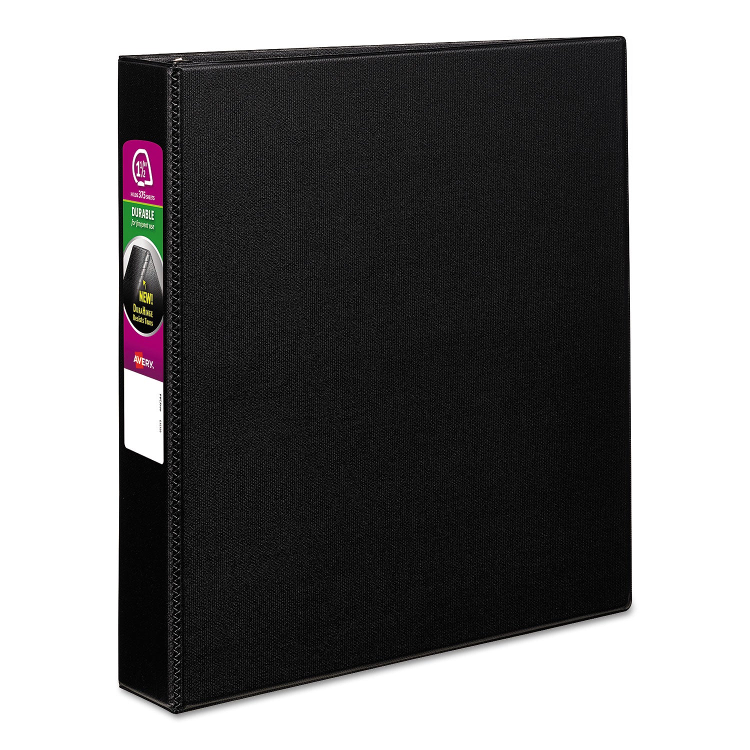 Durable Non-View Binder with DuraHinge and Slant Rings, 3 Rings, 1.5" Capacity, 11 x 8.5, Black -